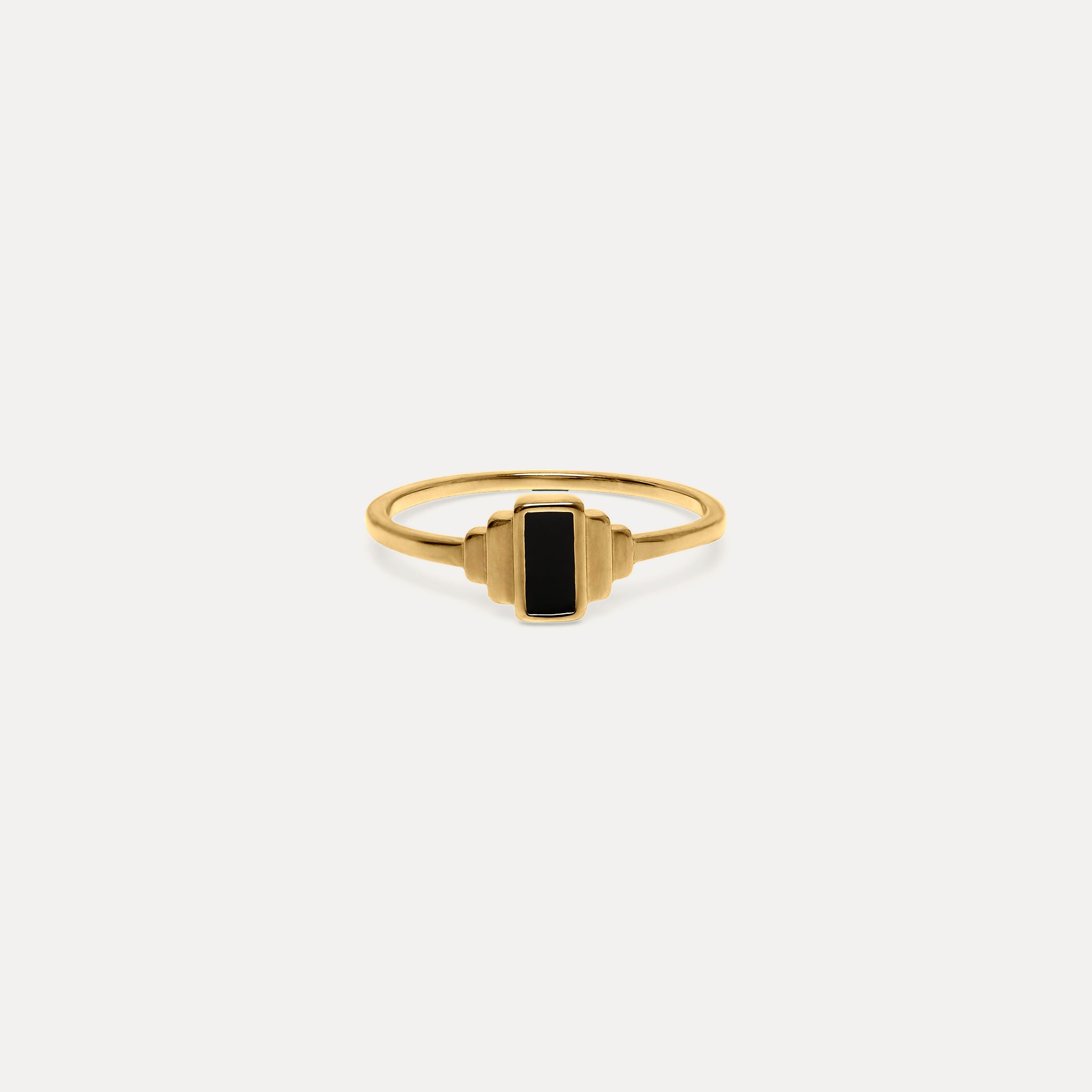 Schwarz Enamel Retro Ring