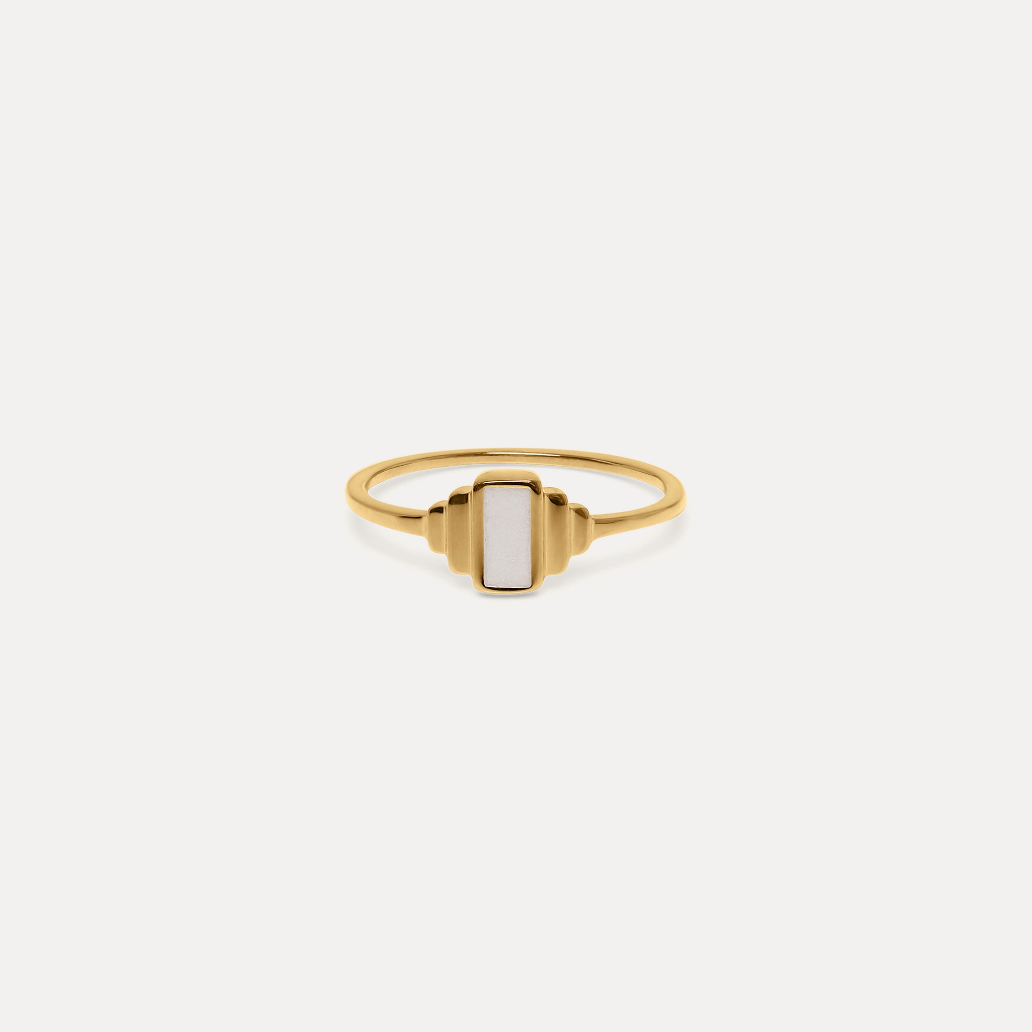 Perlenweiß Enamel Retro Ring