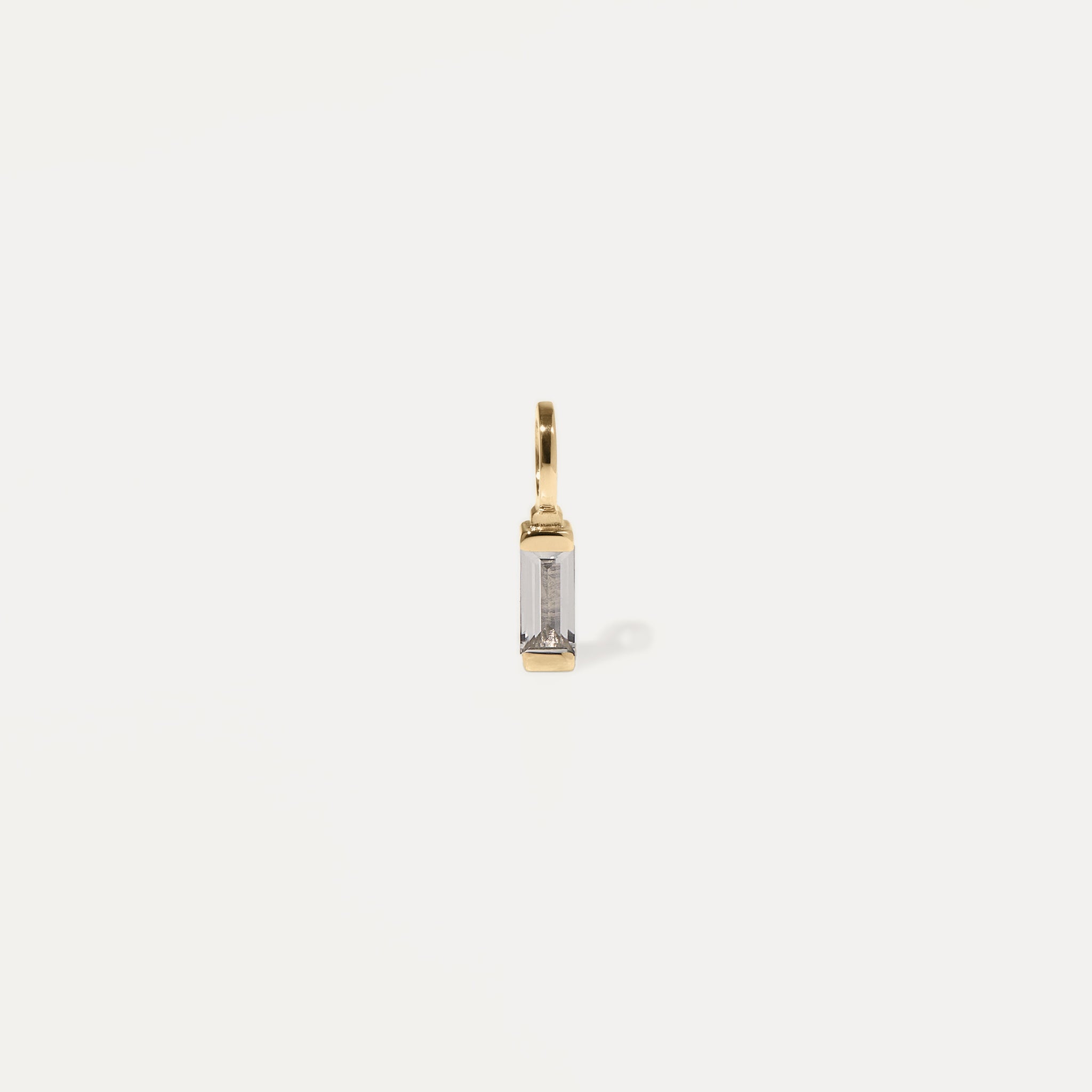 Weißer Beryll Retro Anhänger | 585 Gold