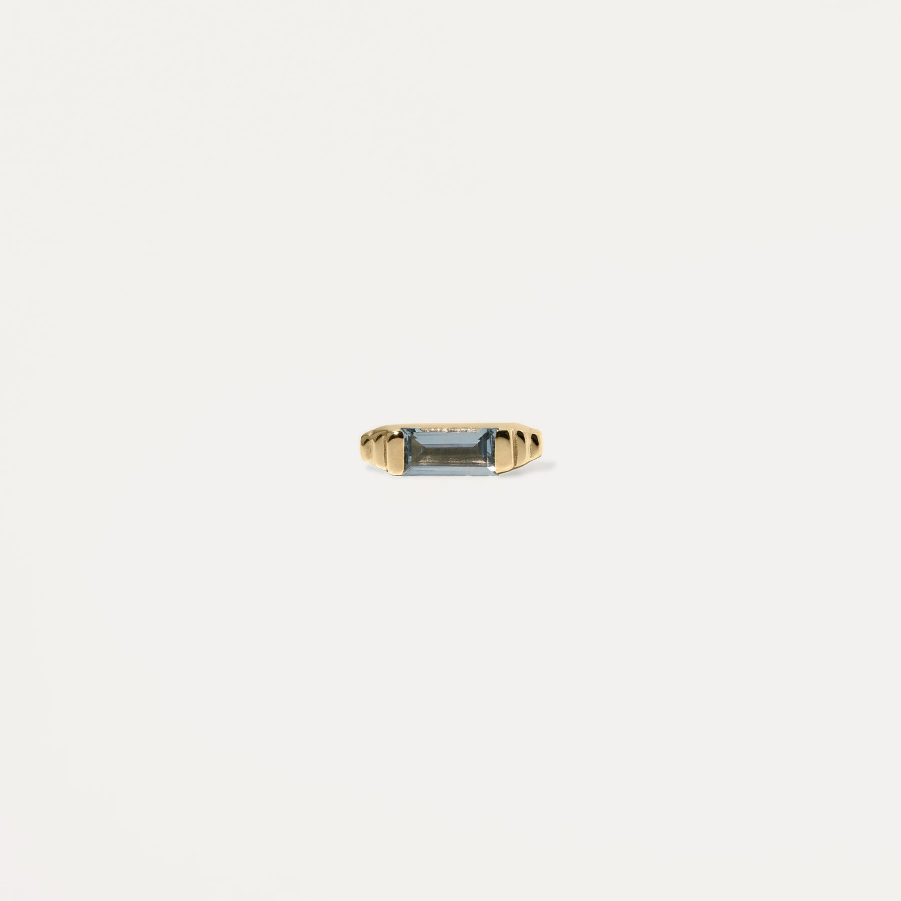 Aquamarin Retro Ohrstecker Ohrringe - Single | 585 Gold