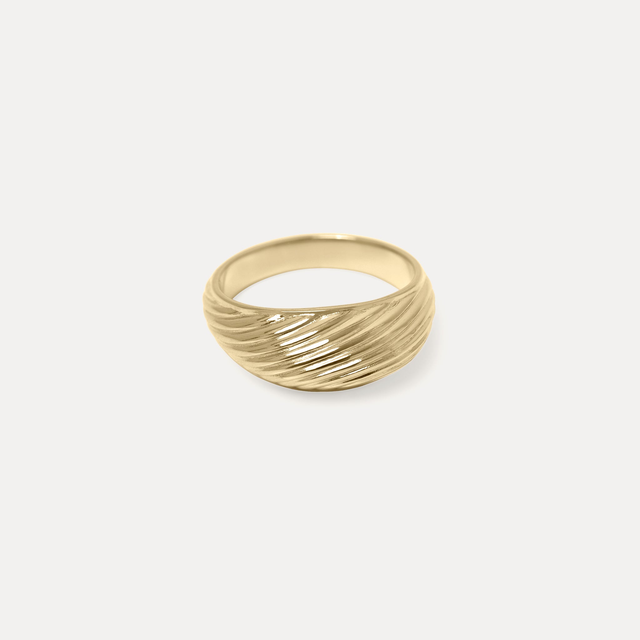 Ribbed Bombé Ring 14k Massivgold