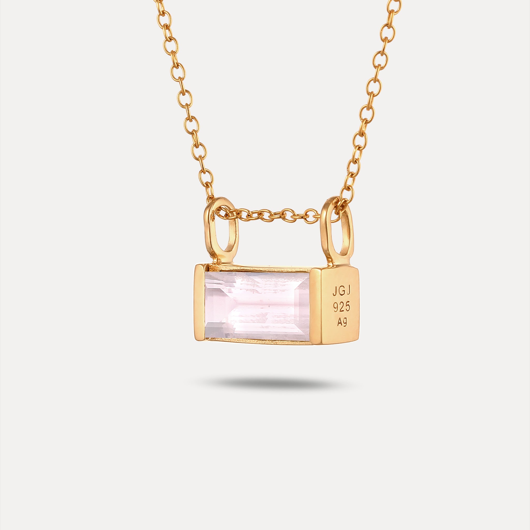 Rosenquarz Balance Baguette Anhänger