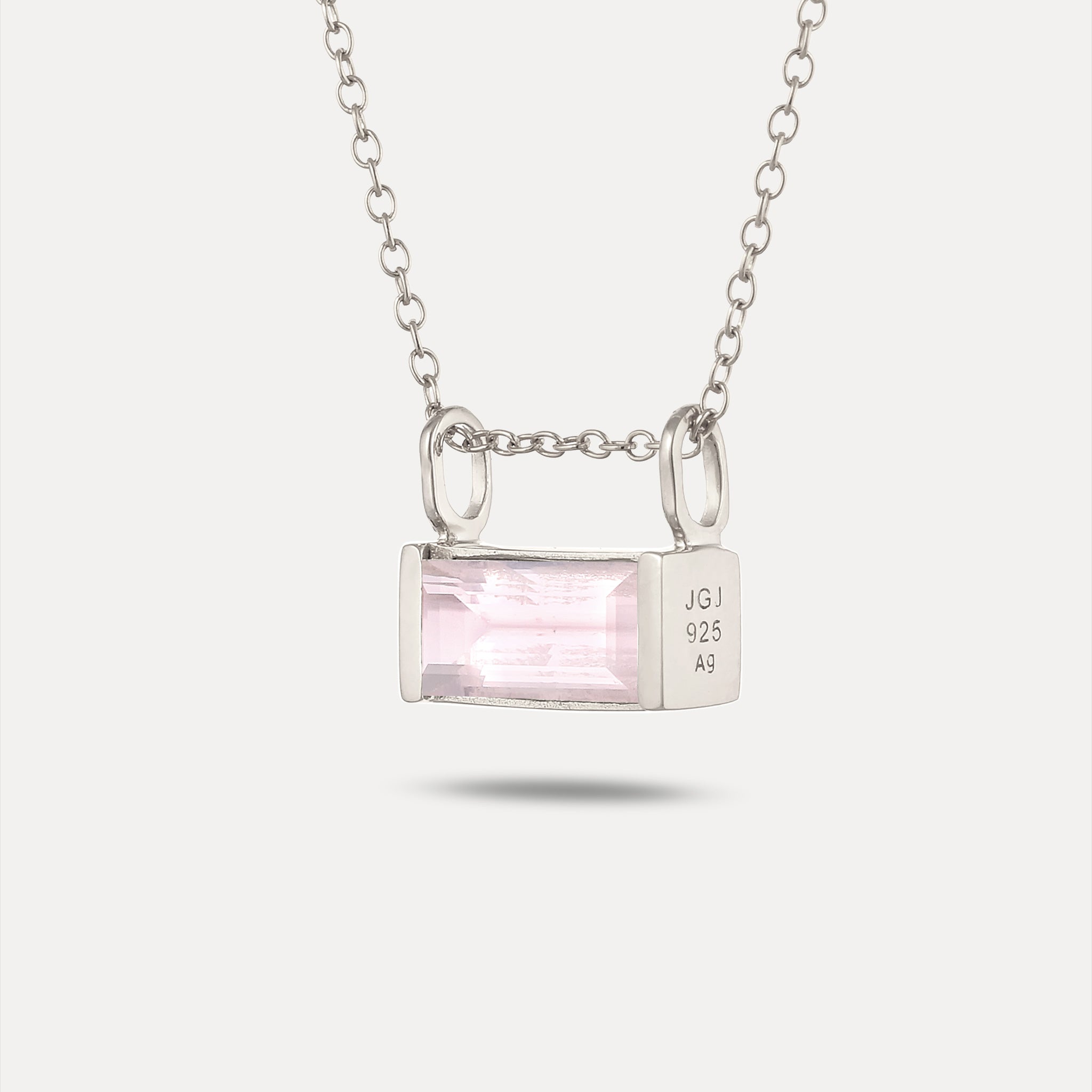 Rosenquarz Balance Baguette Anhänger