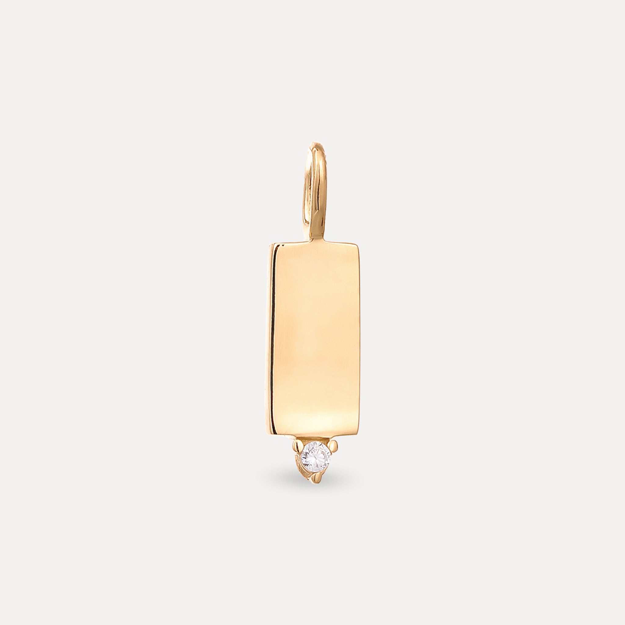 Saphir Engravable Brick Tag Anhänger | 585 Gold