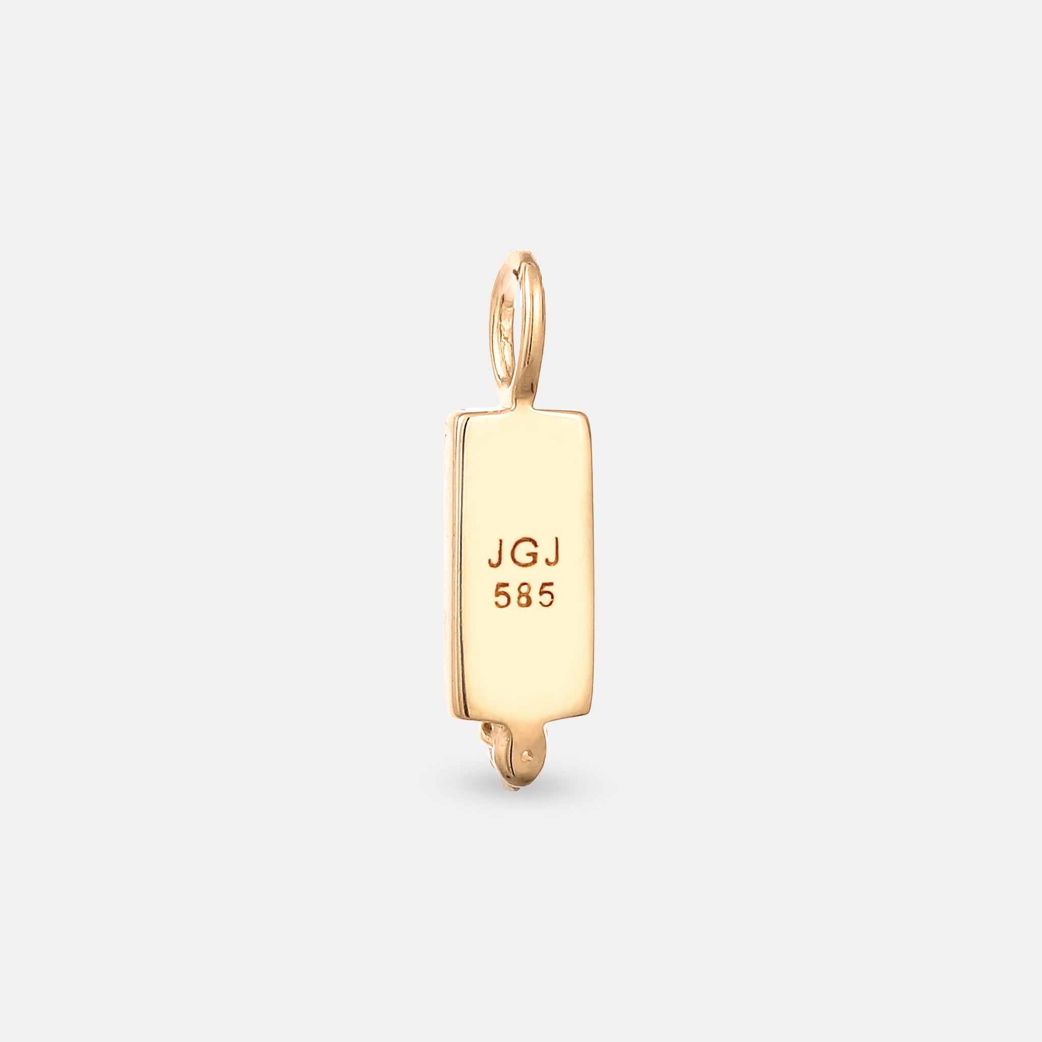 Saphir Engravable Brick Tag Anhänger | 585 Gold