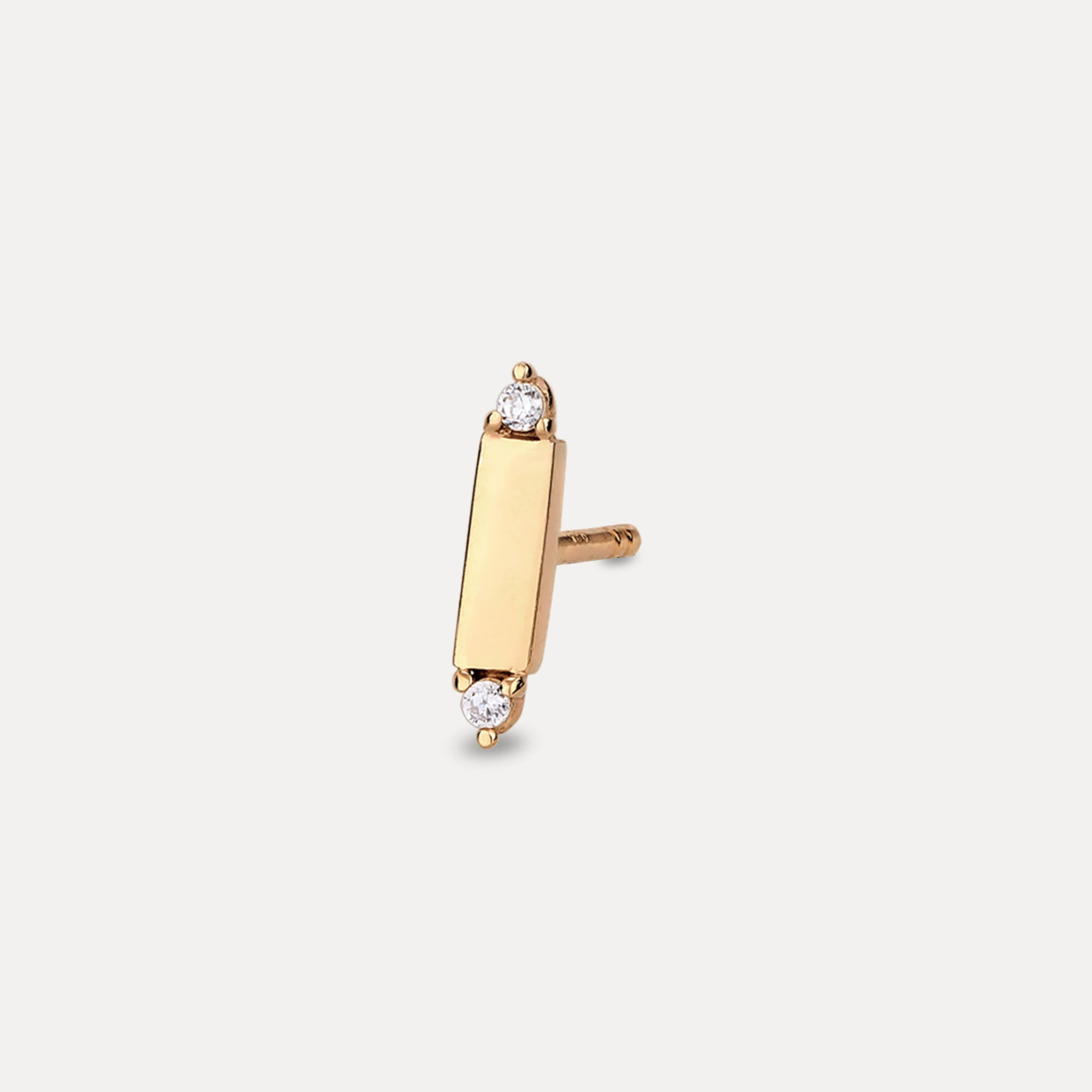 Saphir Brick Tag Ohrstecker Ohrringe - Single | 585 Gold