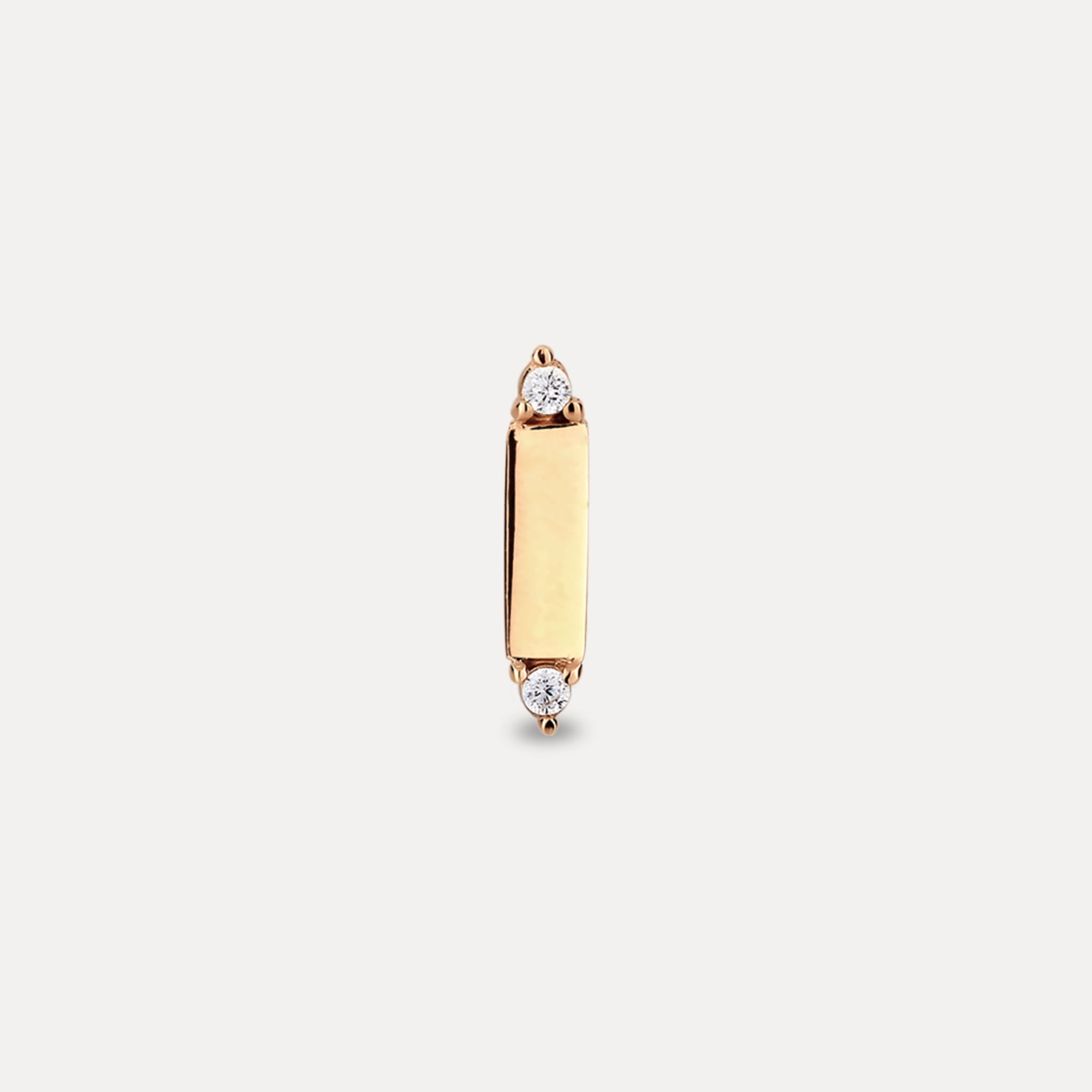 Saphir Brick Tag Ohrstecker Ohrringe - Single | 585 Gold