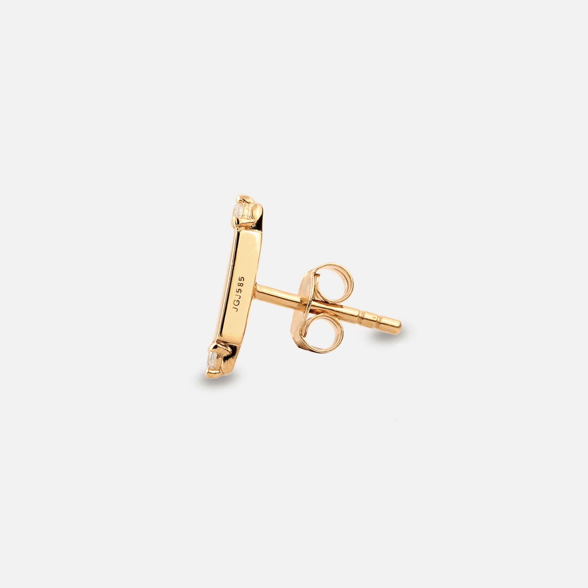 Saphir Brick Tag Ohrstecker Ohrringe - Single | 585 Gold