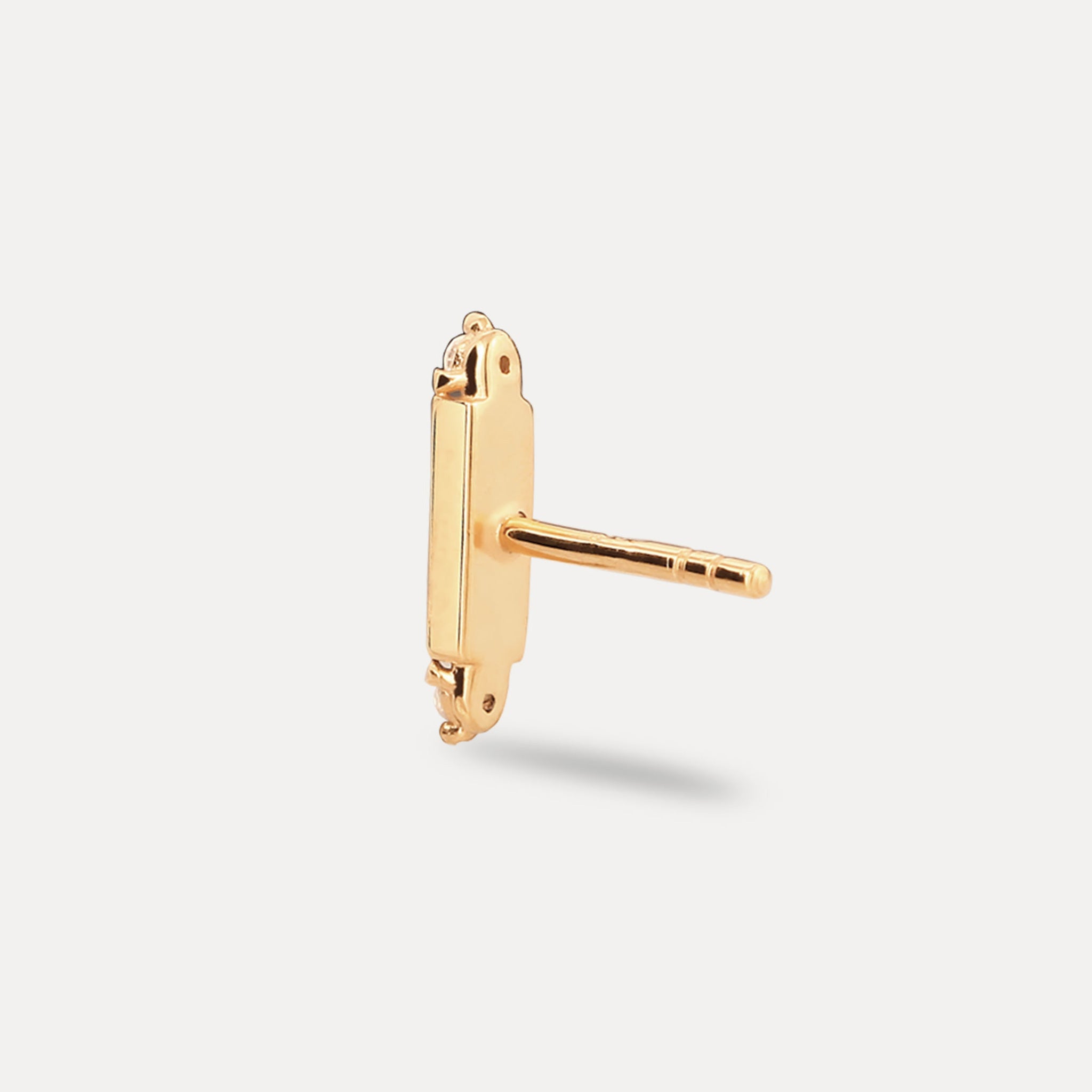 Saphir Brick Tag Ohrstecker Ohrringe - Single | 585 Gold