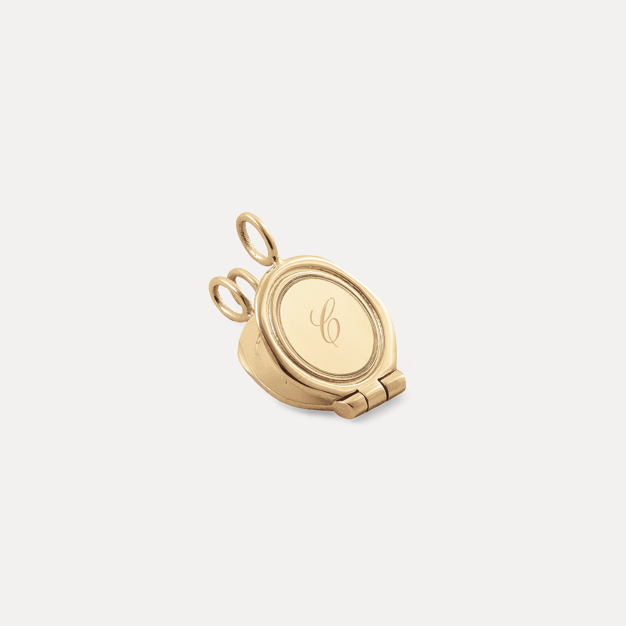 Engravable Seal Medaillon Anhänger | 585 Gold