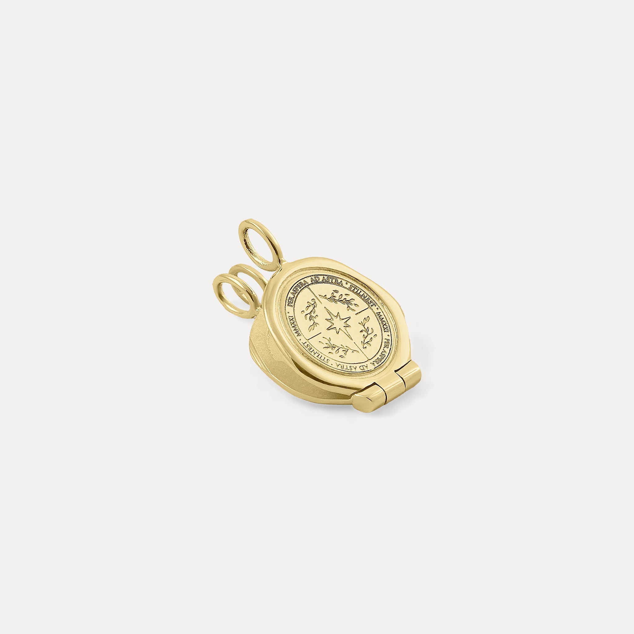 Ad Astra Seal Medaillon Anhänger 14k Massivgold