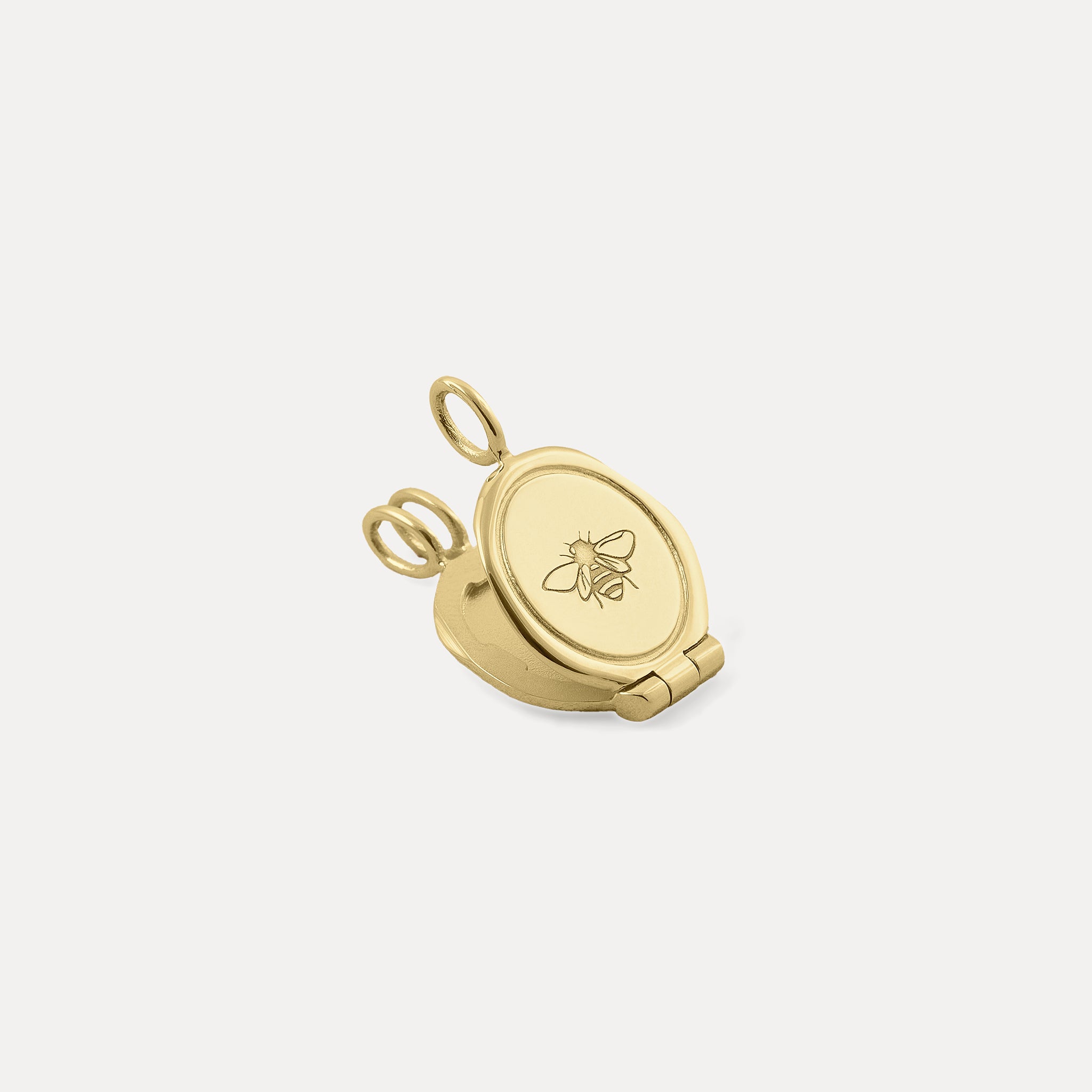 Honey Bee Seal Medaillon Anhänger 14k Massivgold