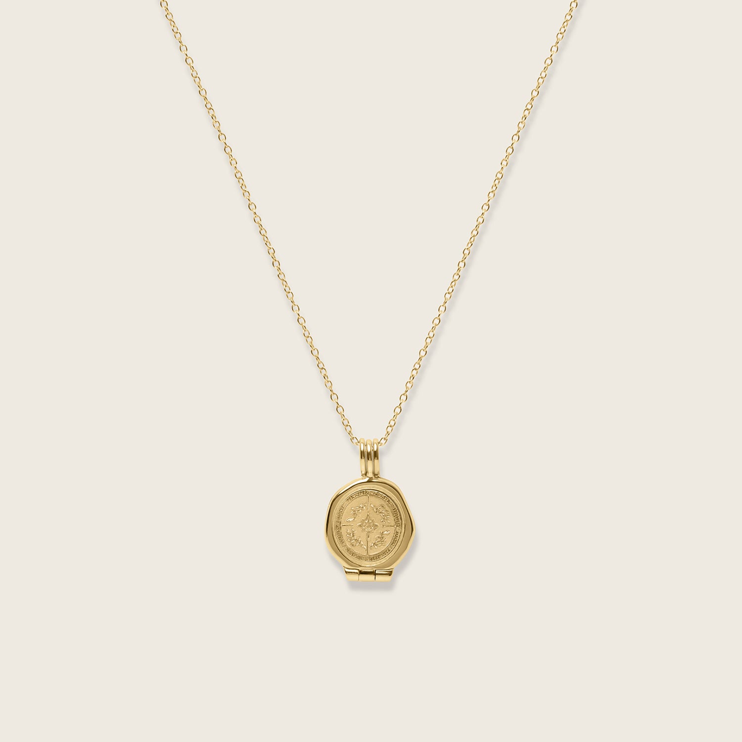 Ad Astra Seal Medaillon Kette | 585 Gold