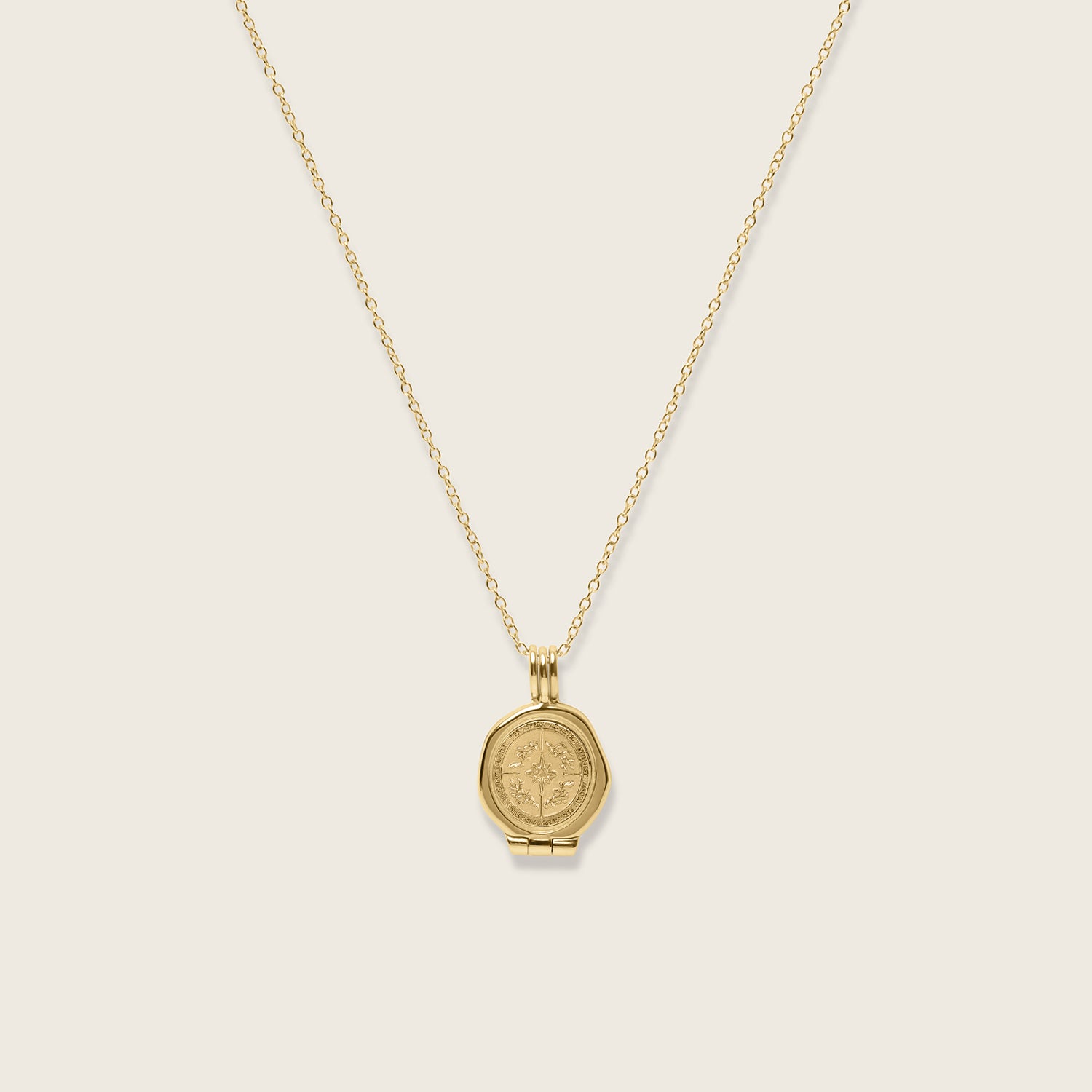 Ad Astra Seal Medaillon Kette 14k Massivgold