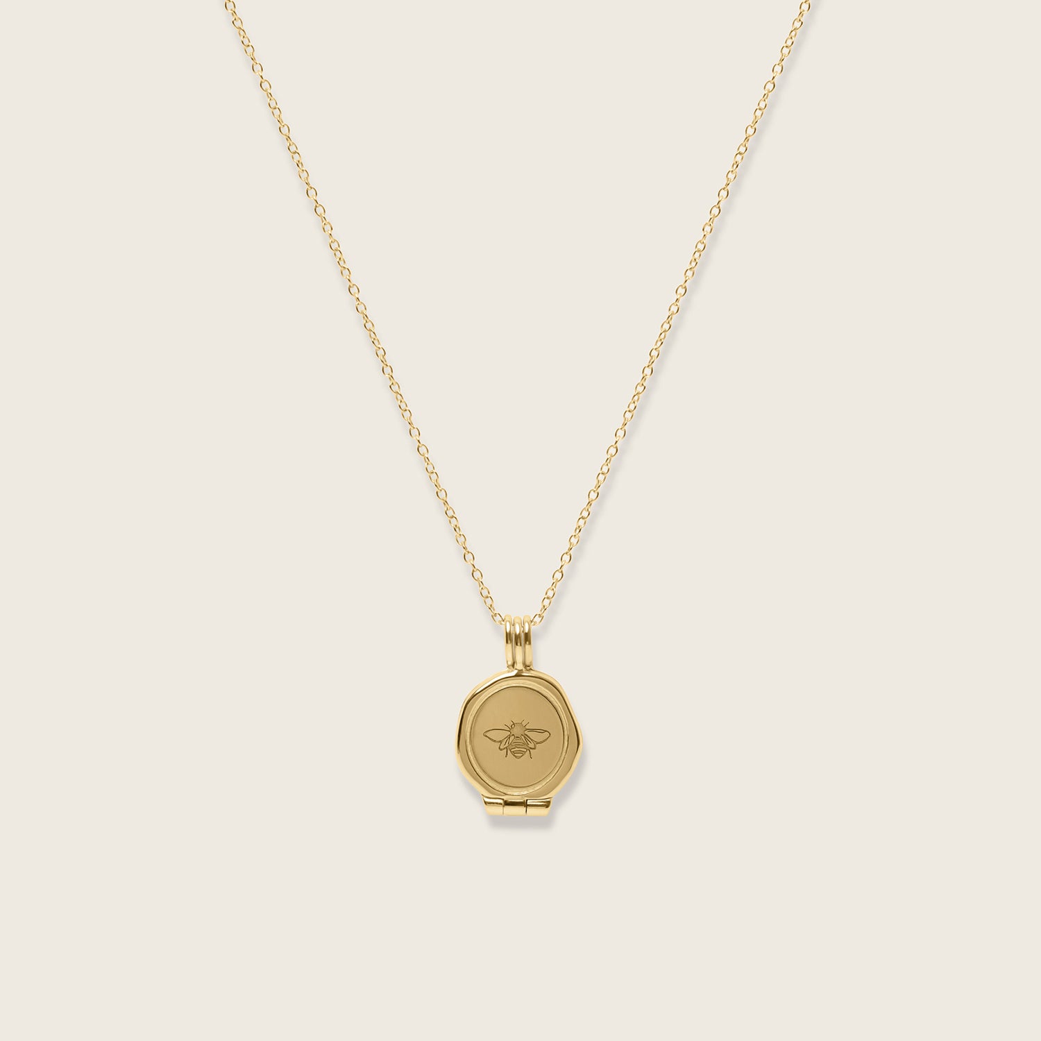 Honey Bee Seal Medaillon Kette | 585 Gold