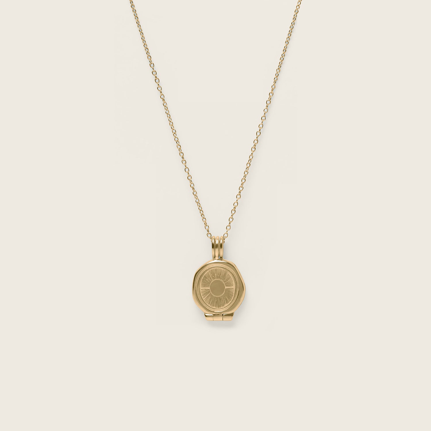 Sun Seal Medaillon Kette | 585 Gold