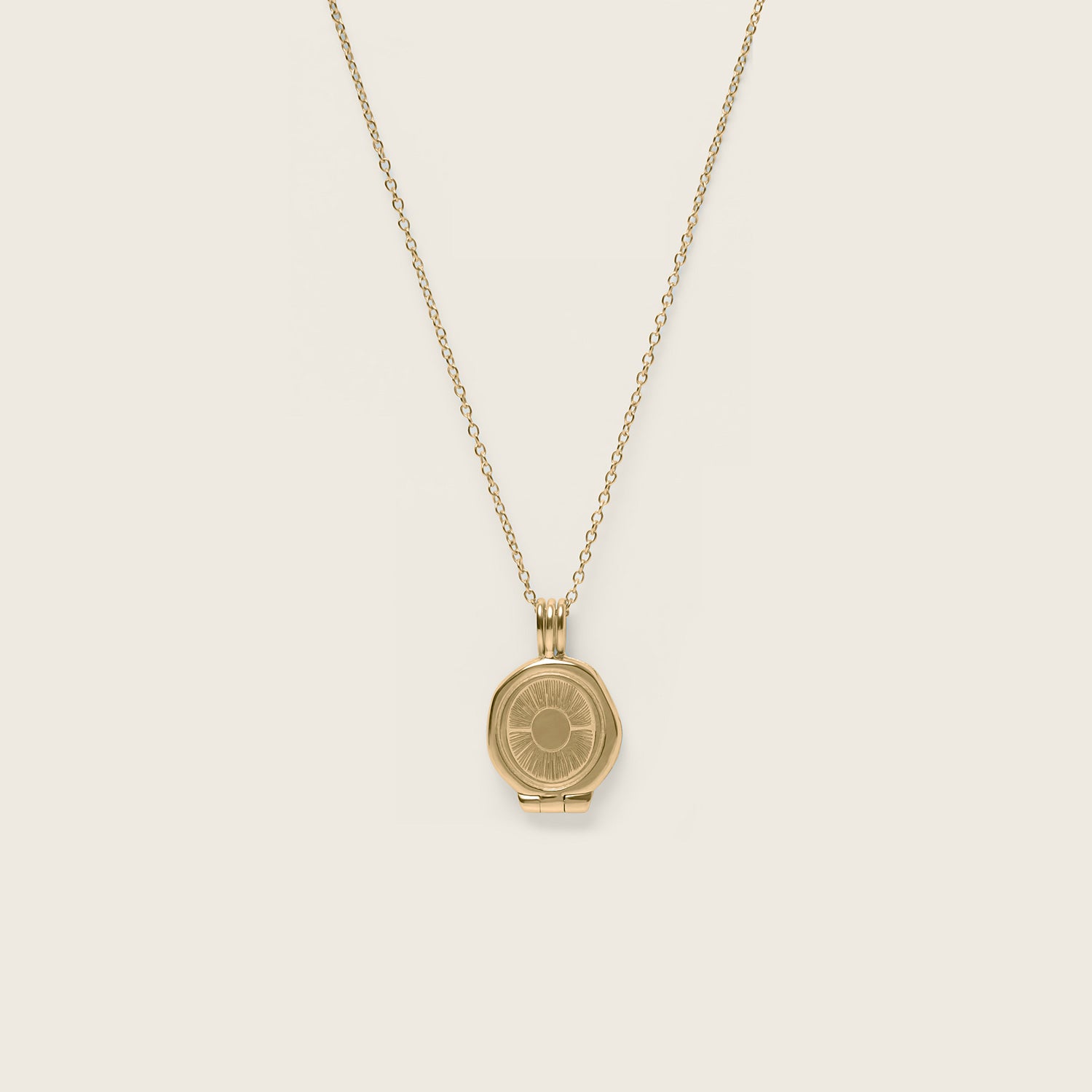 Sun Seal Medaillon Kette 14k Massivgold