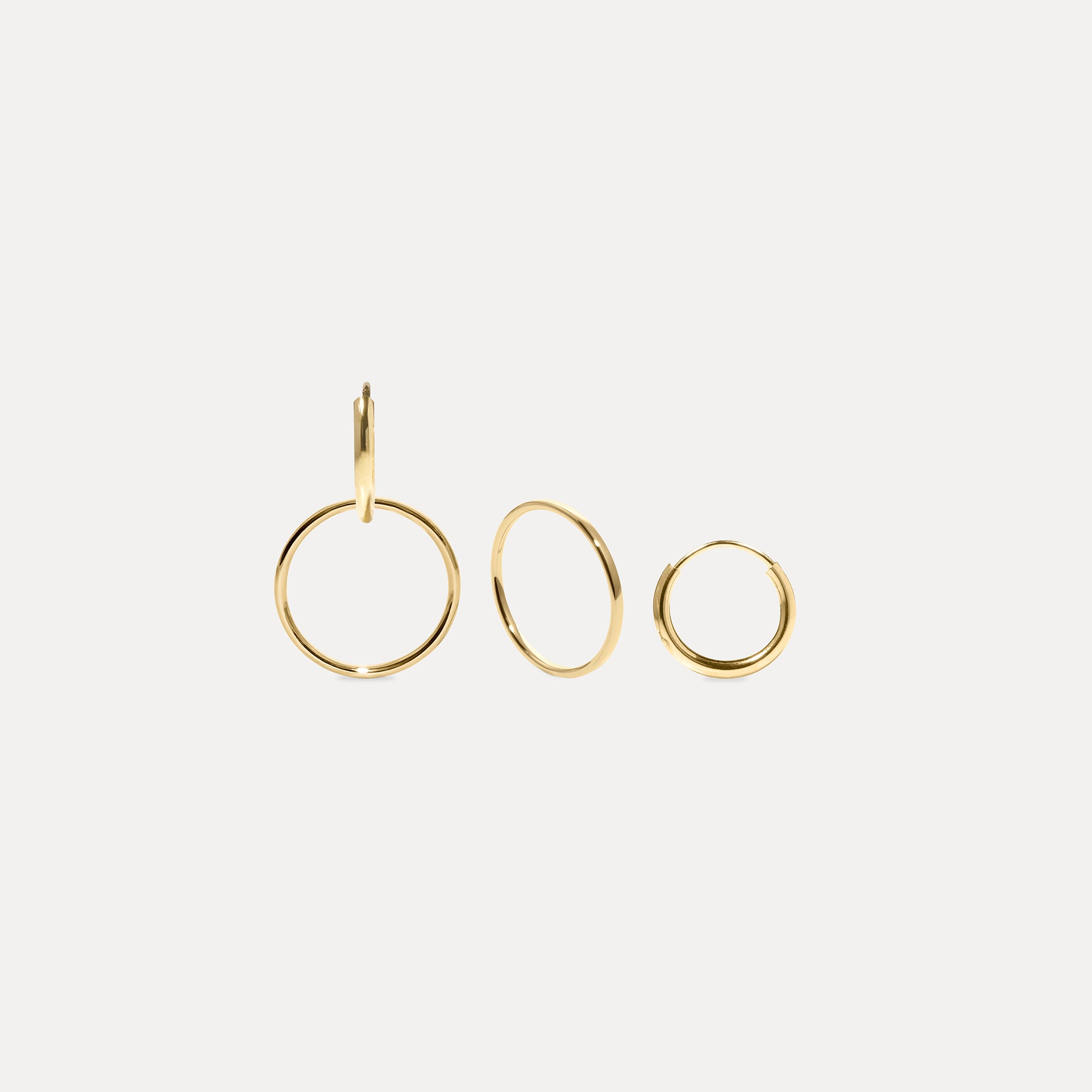 Basic Double Creolen Ohrringe | 585 Gold