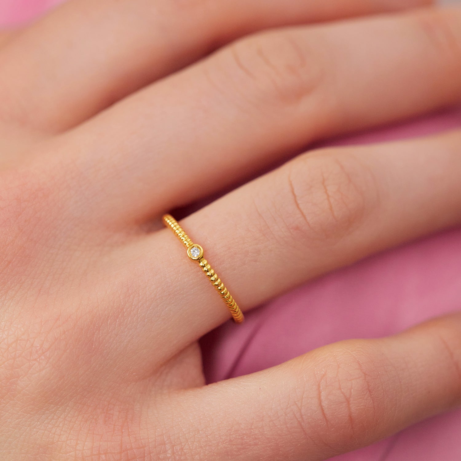 Weißer Saphir Snake Tail Solitär Ring