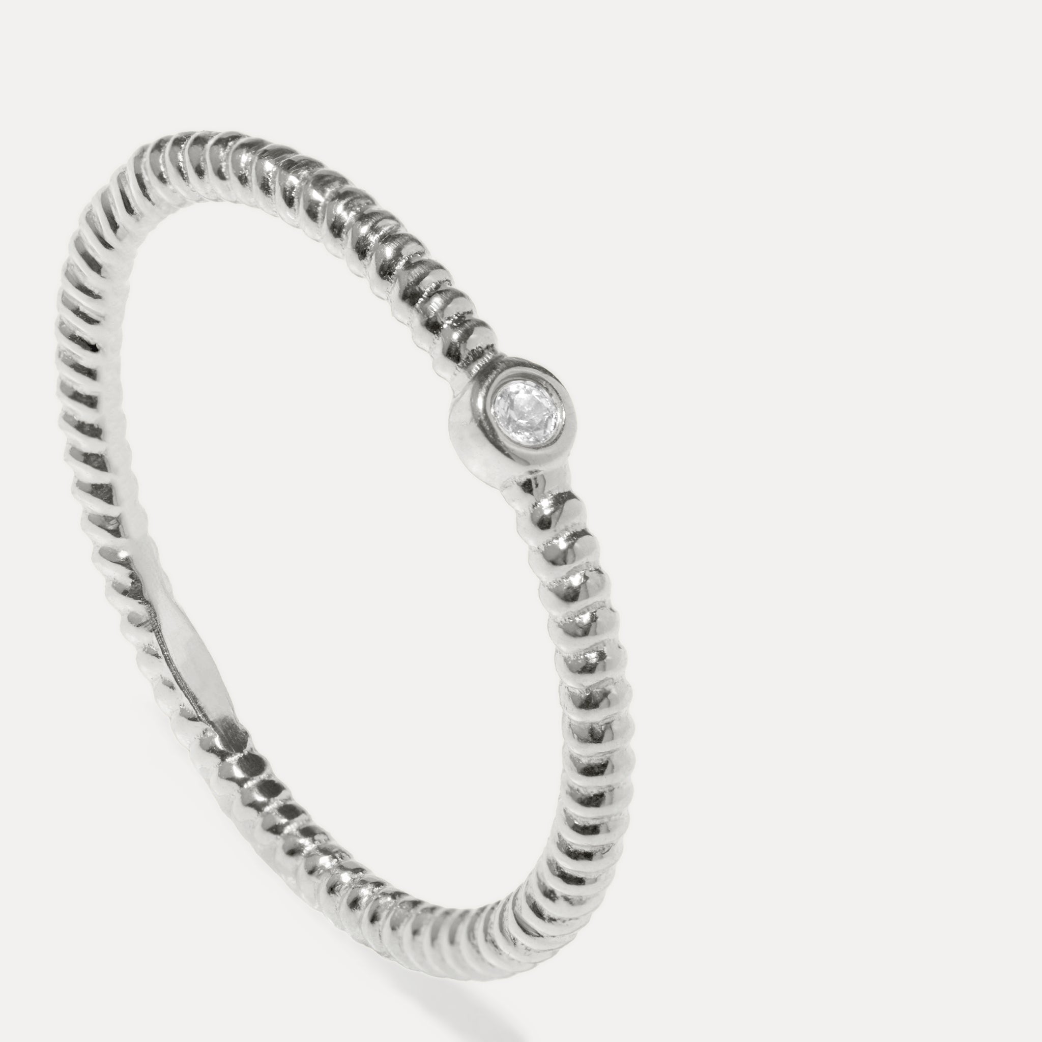 Weißer Saphir Snake Tail Solitär Ring 925 Silber