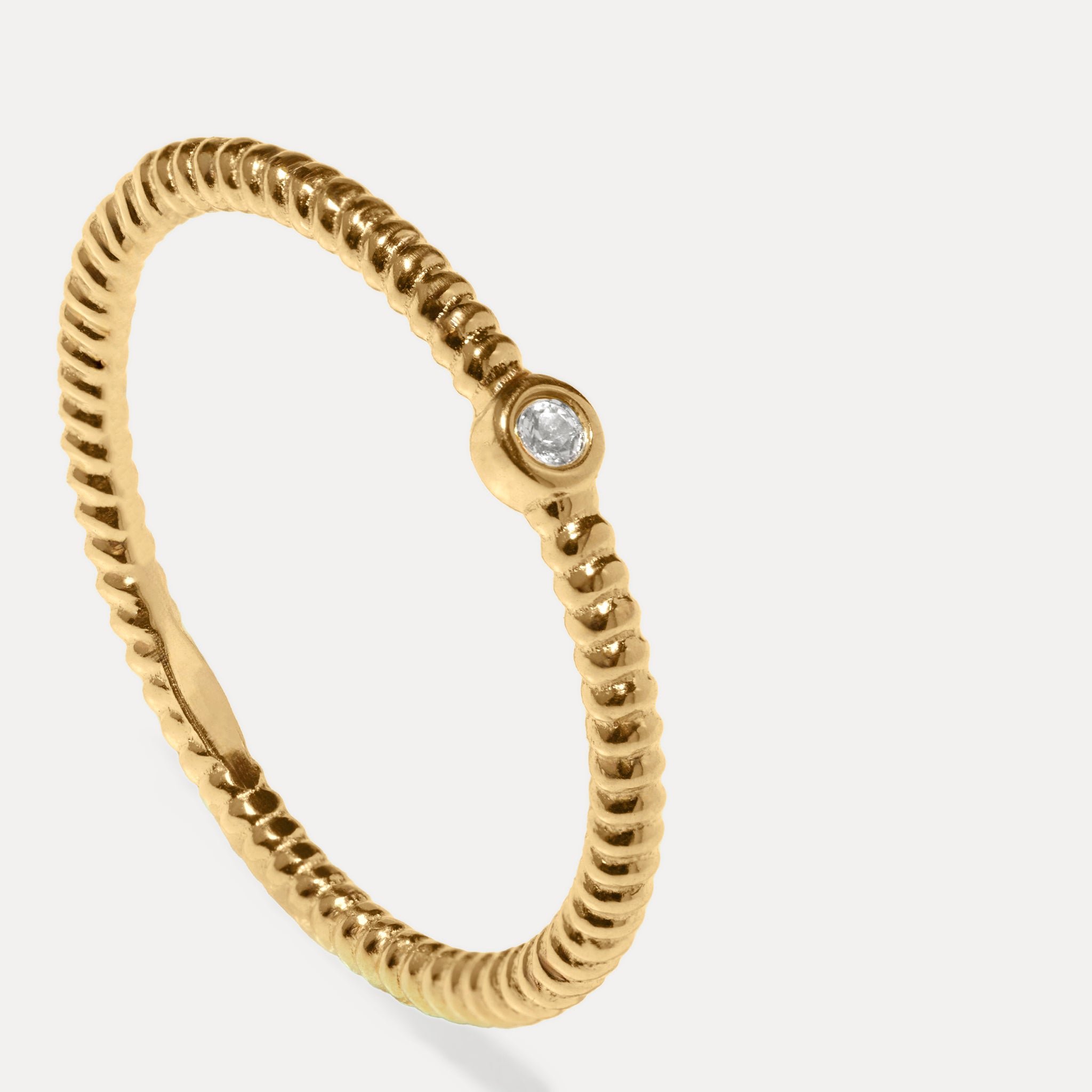 Weißer Saphir Snake Tail Solitär Ring