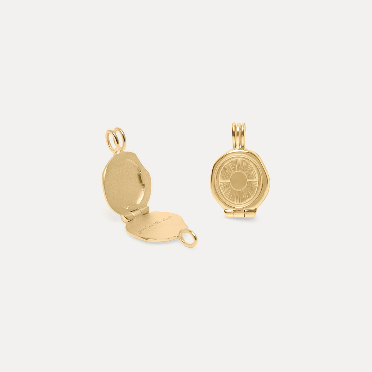 Sun Seal Medaillon Anhänger 14k Massivgold