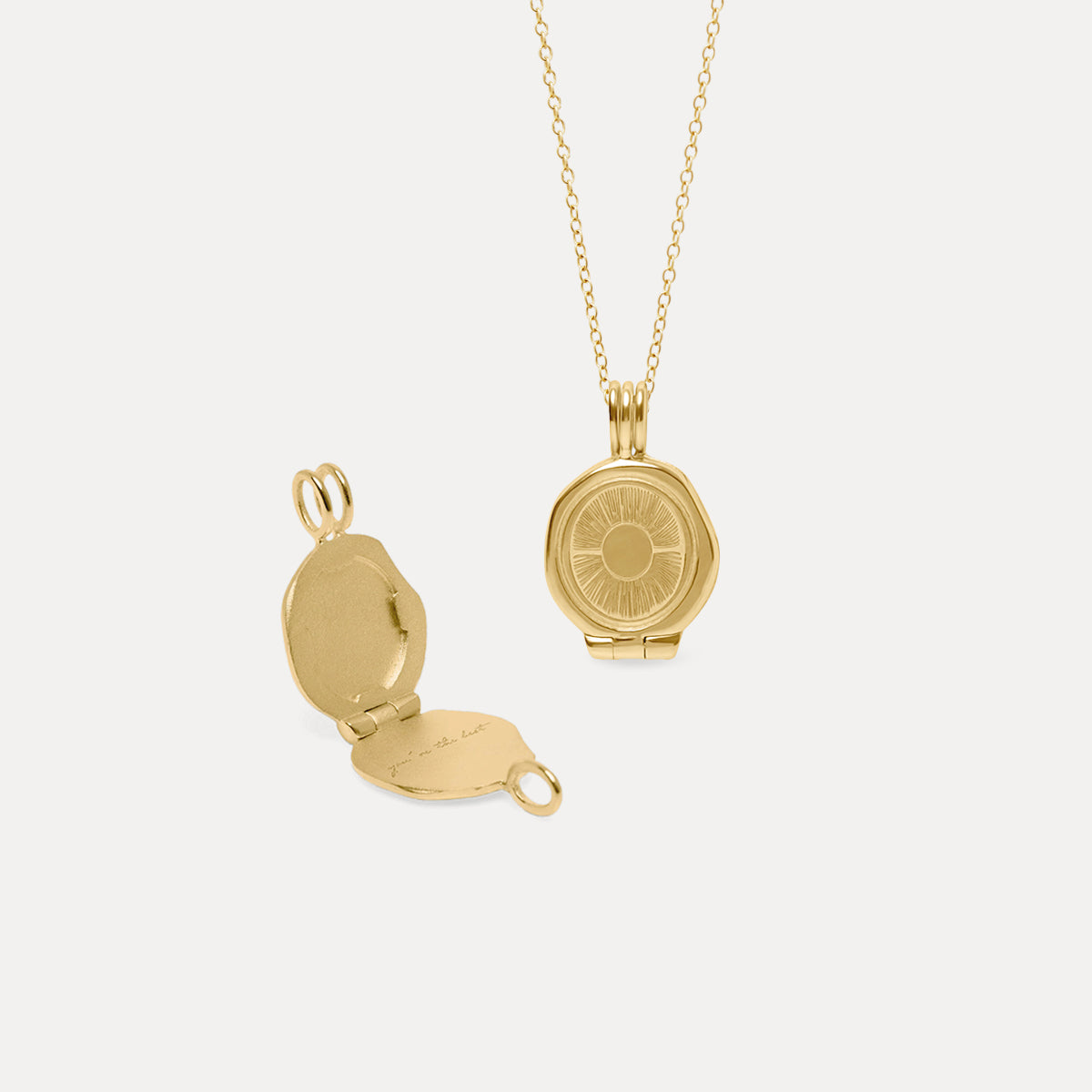 Sun Seal Medaillon Kette | 585 Gold