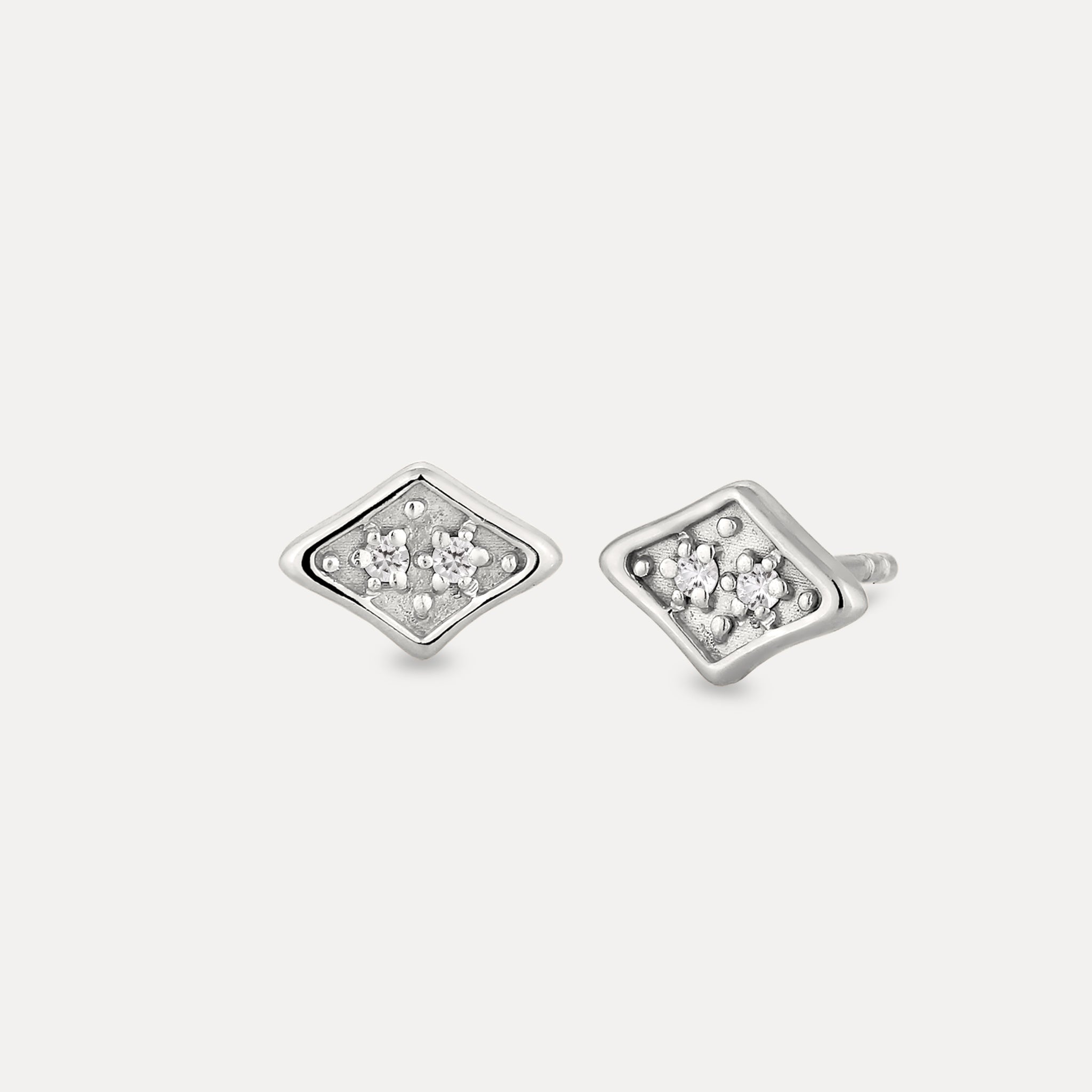 Weißer Saphir Supernova Pavé Ohrstecker Ohrringe