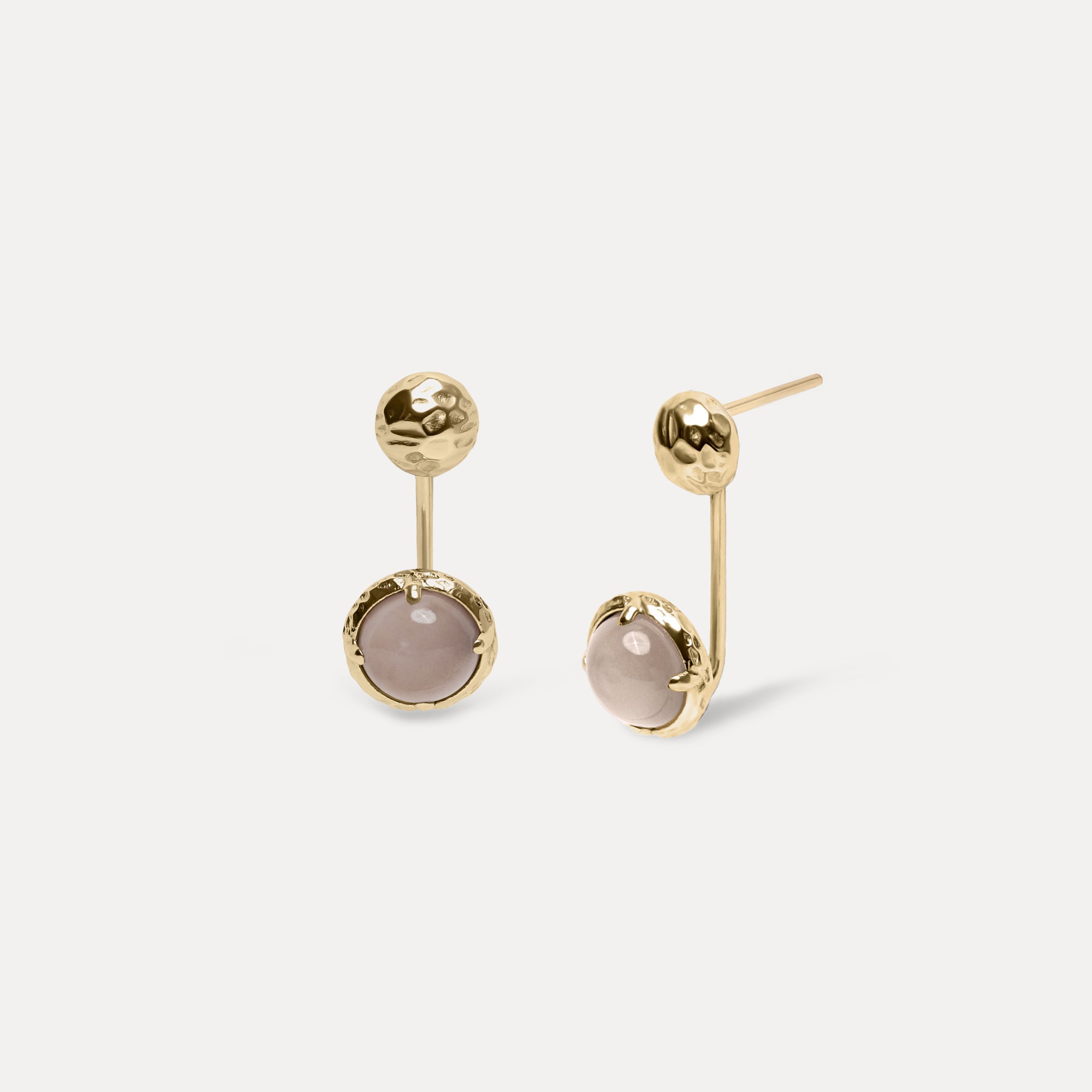 Jacket Mondstein Textured Ohrringe | 585 Gold