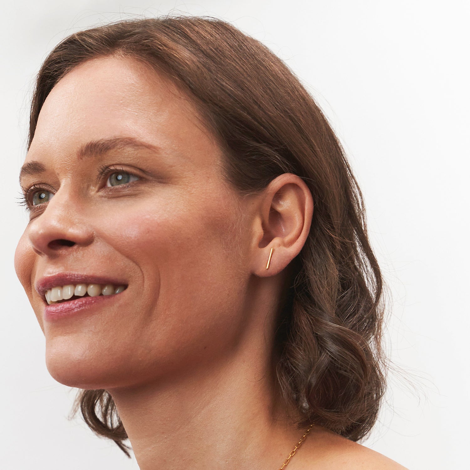 Twist Bar Ohrstecker Ohrringe - Single | 585 Gold