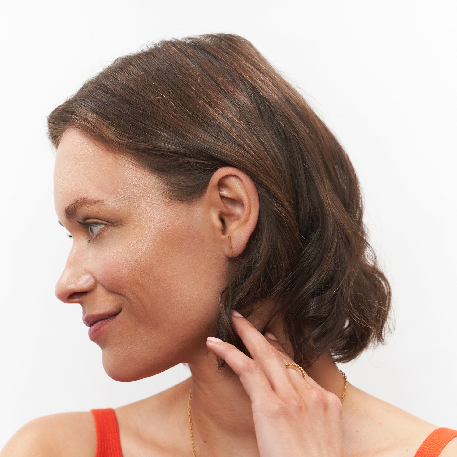 Twist Bar Ohrstecker Ohrringe | 585 Gold