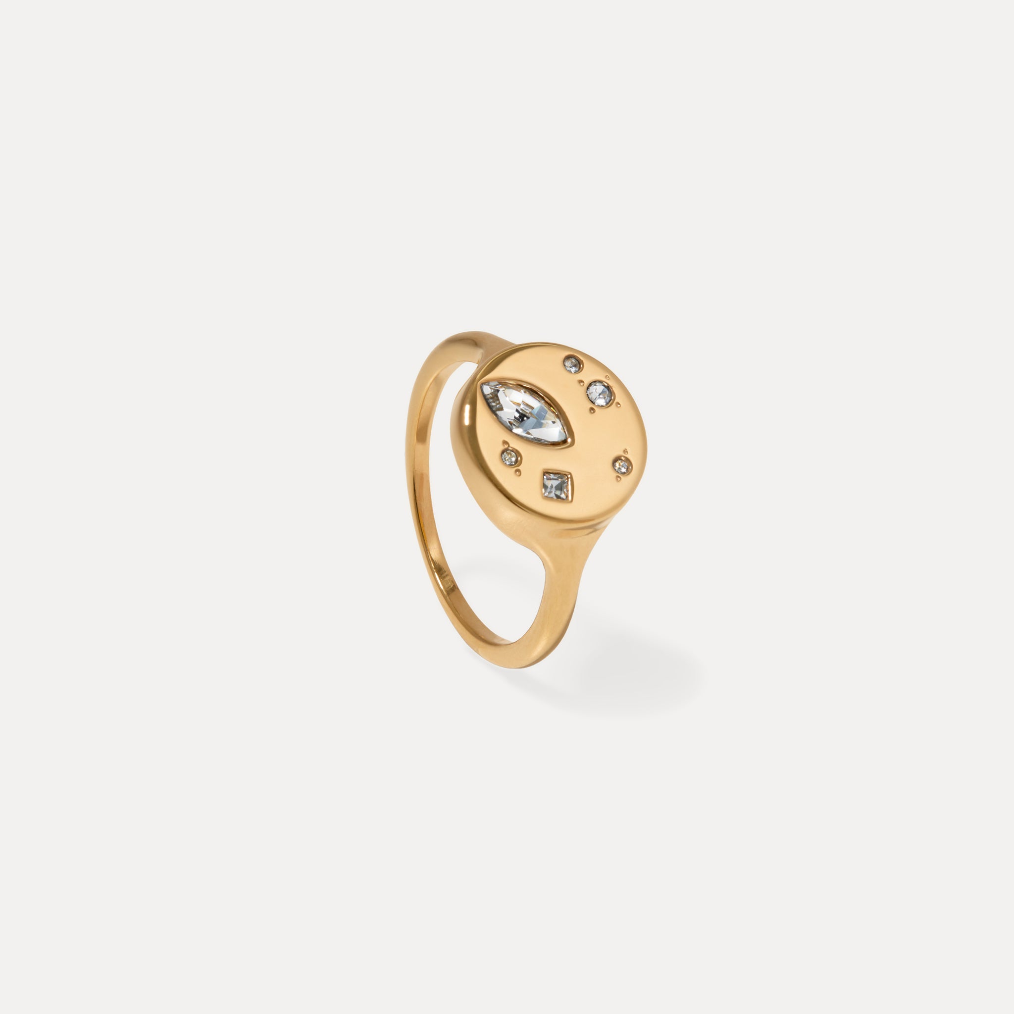 Weiße Kristalle Myriad Ring