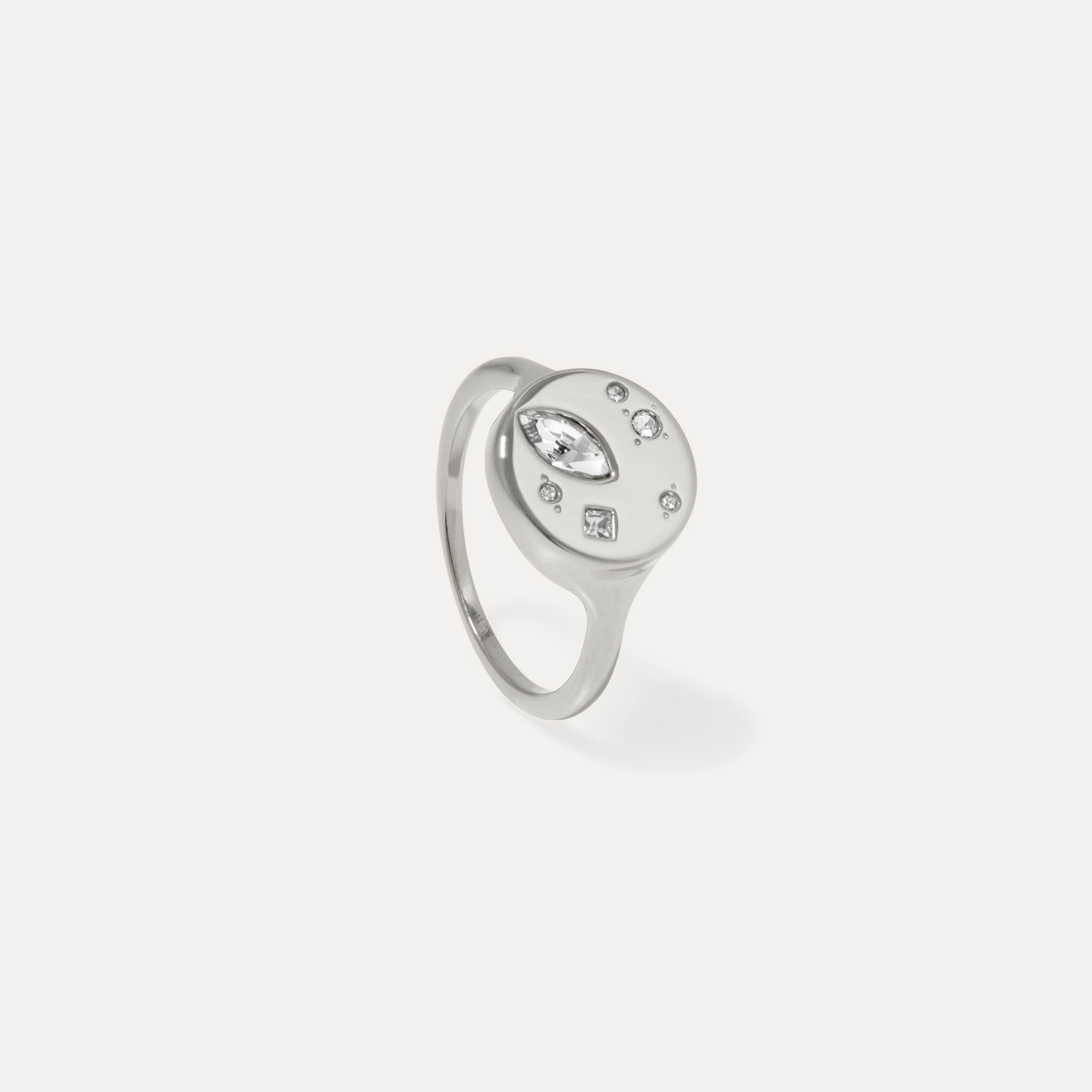 Weiße Kristalle Myriad Ring