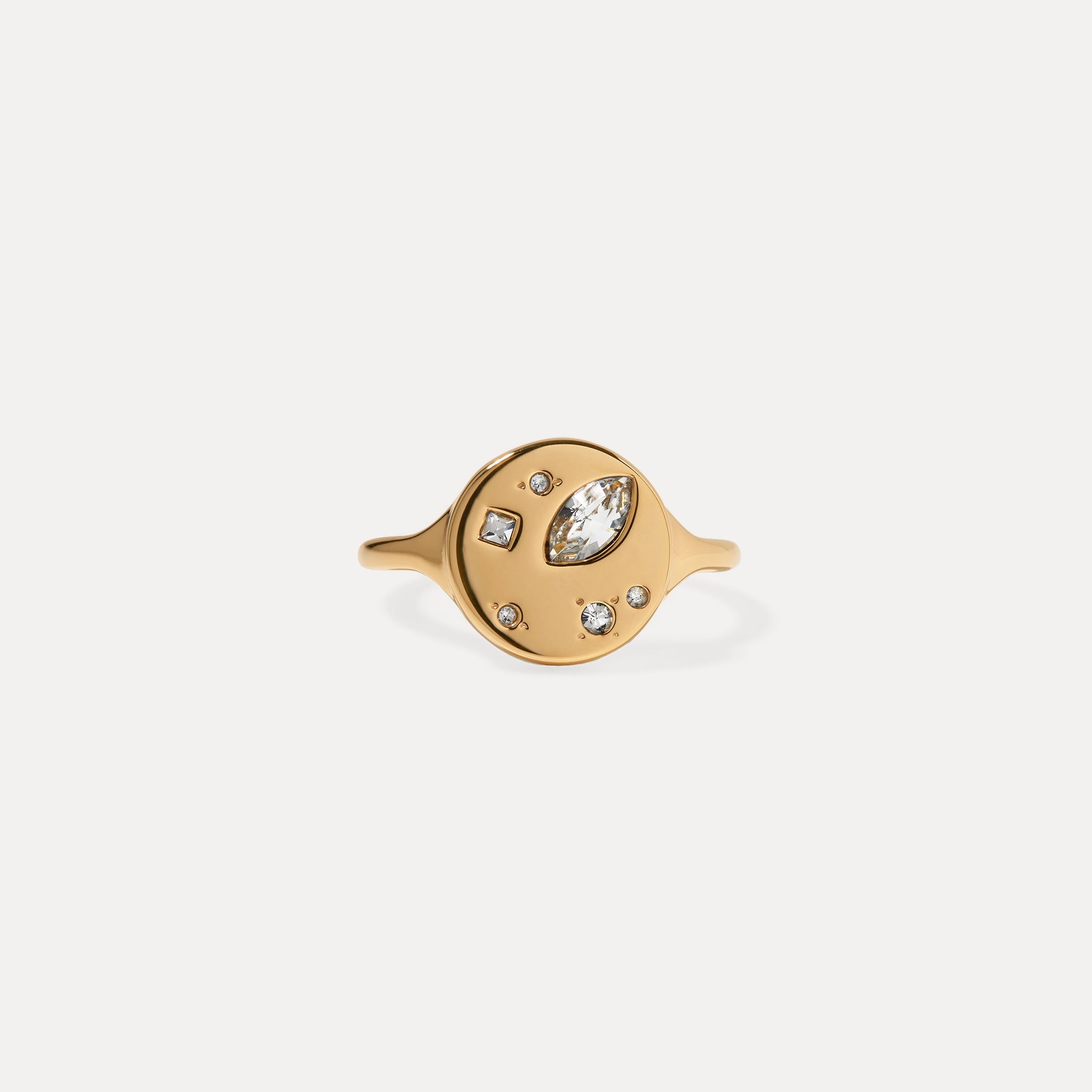Weiße Kristalle Myriad Ring