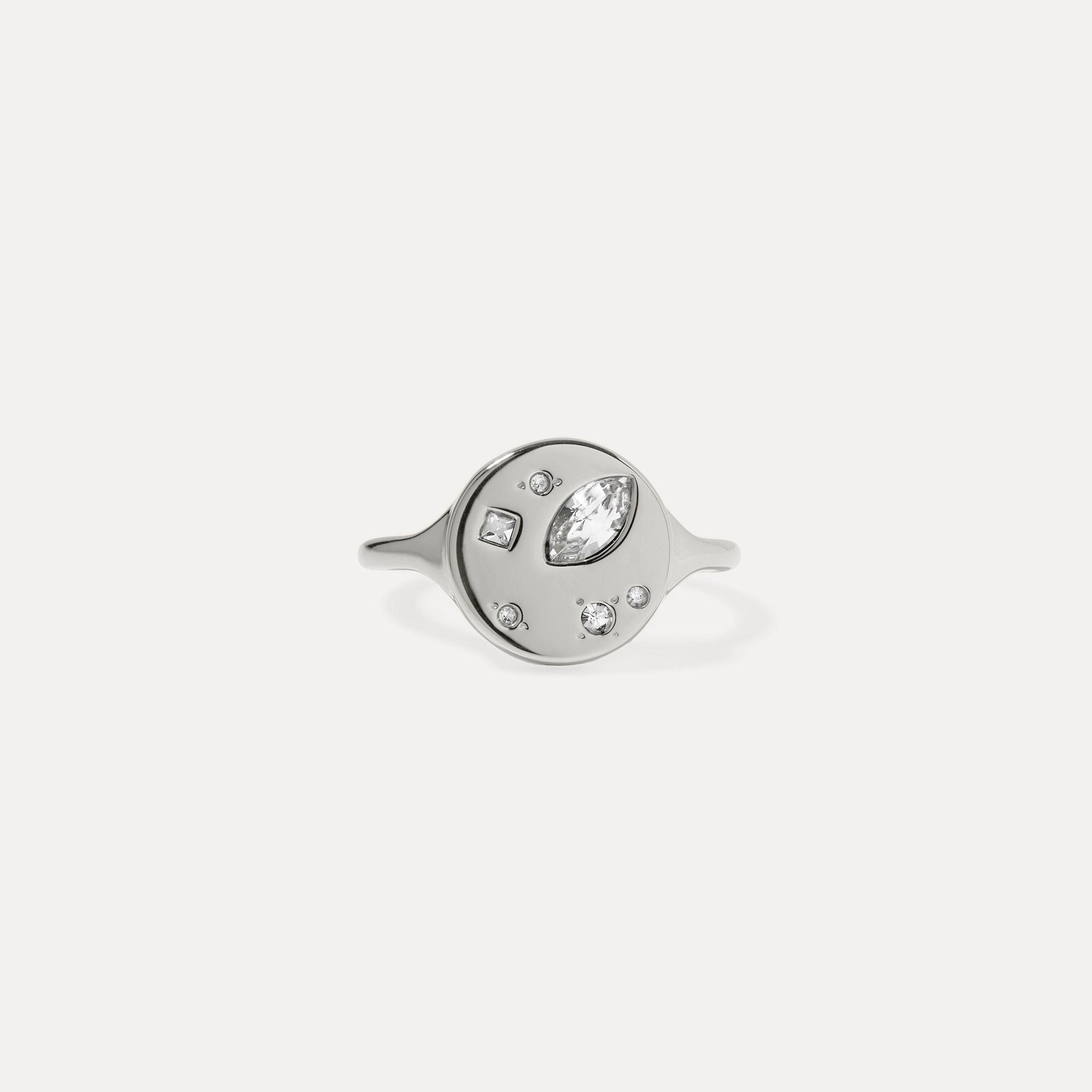 Weiße Kristalle Myriad Ring
