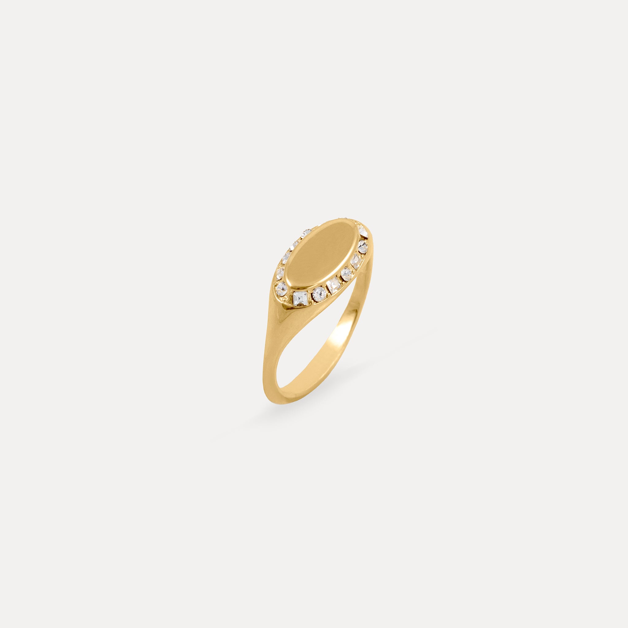 Weiße Kristalle Crown Ring