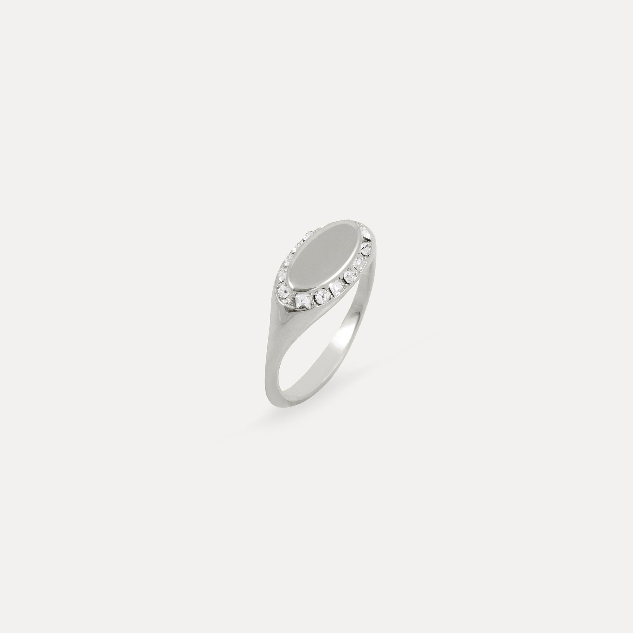 Weiße Kristalle Crown Ring