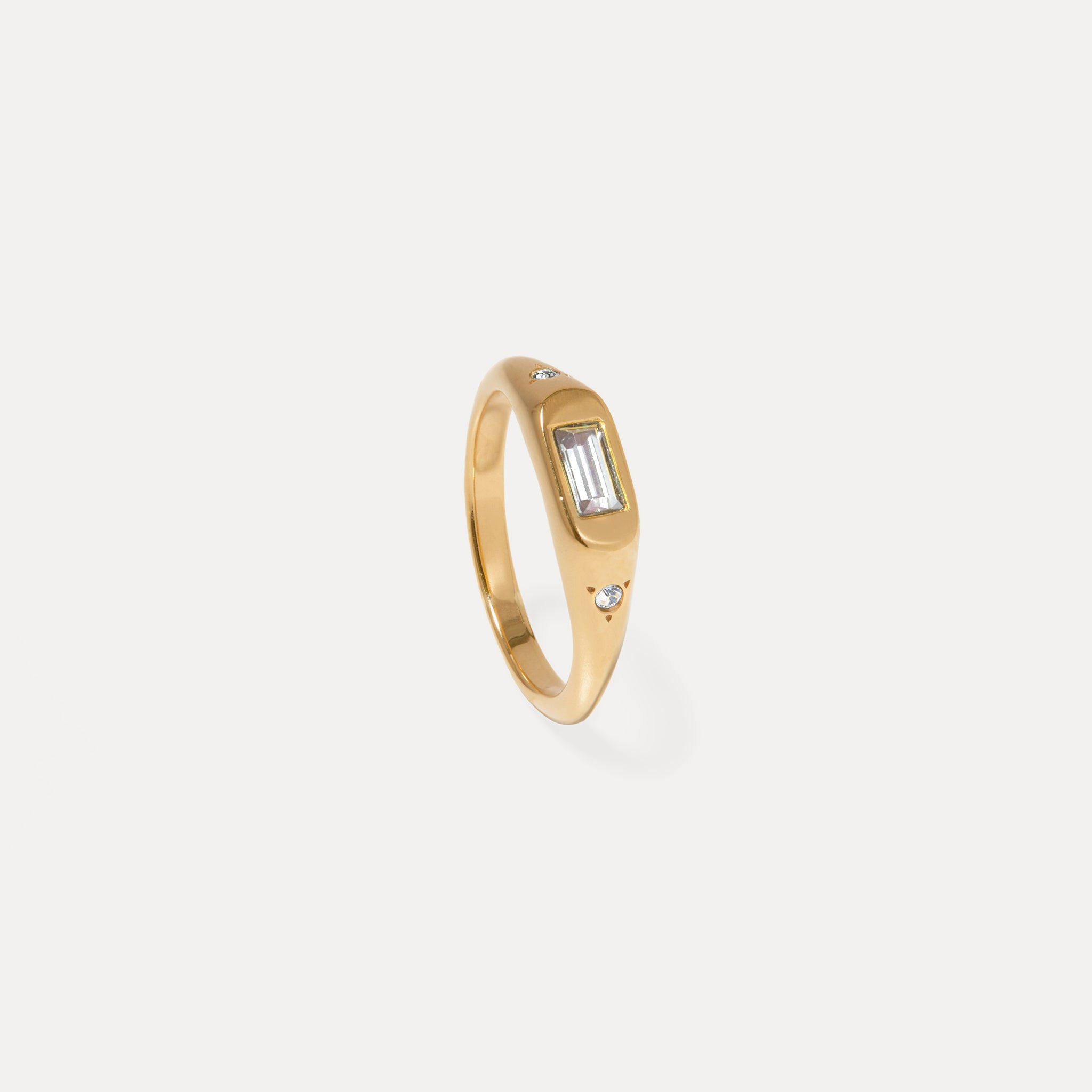 Weiße Kristalle Unique Ring