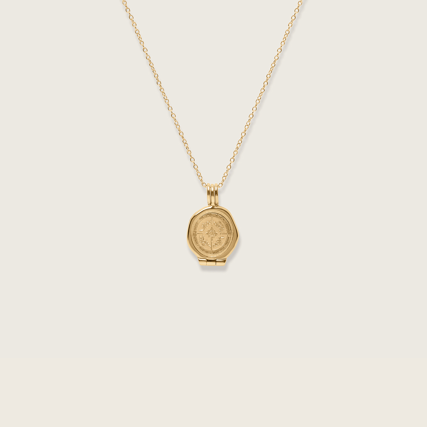 Ad Astra Seal Medaillon Kette | 585 Gold