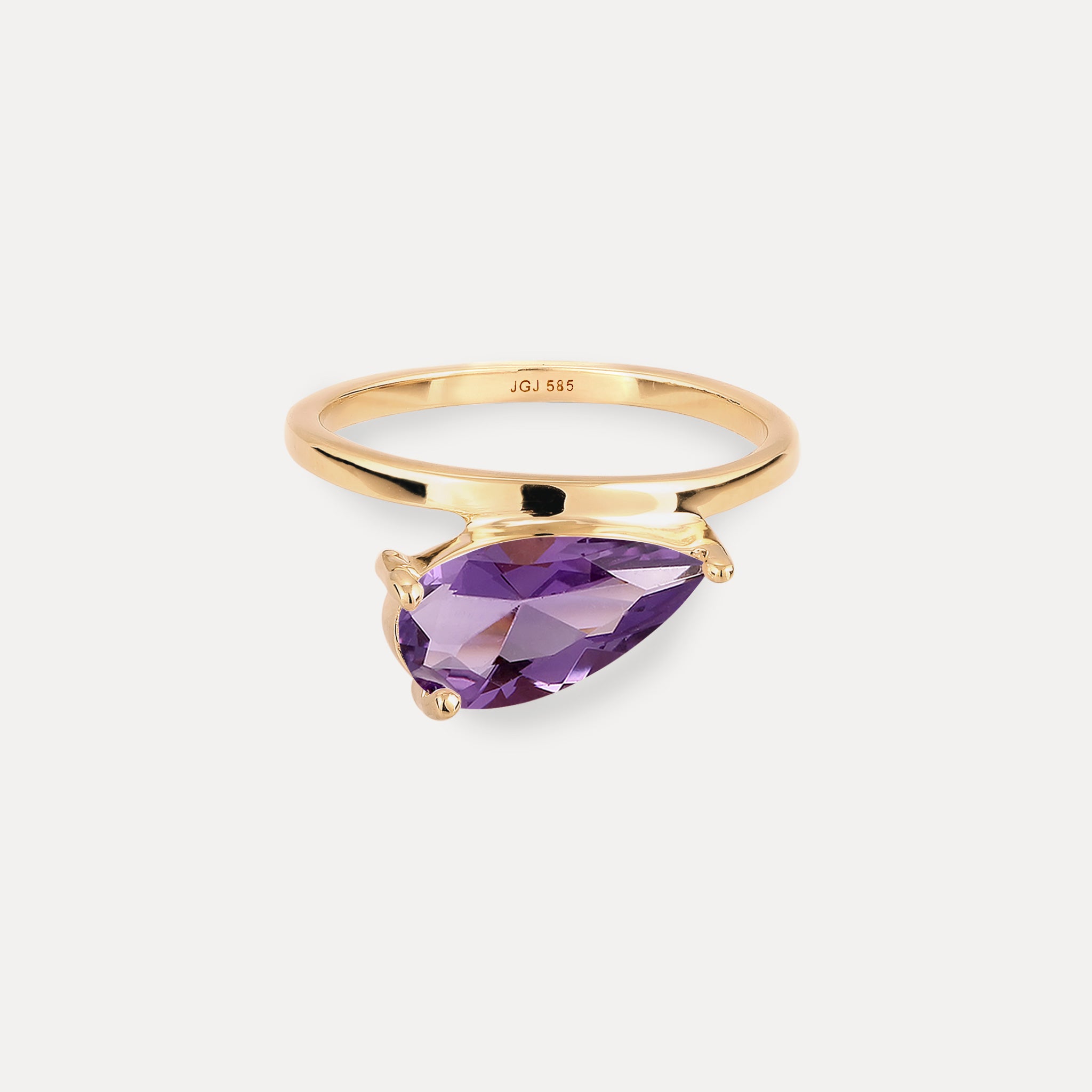Amethyst Balance Drop Ring | 585 Gold