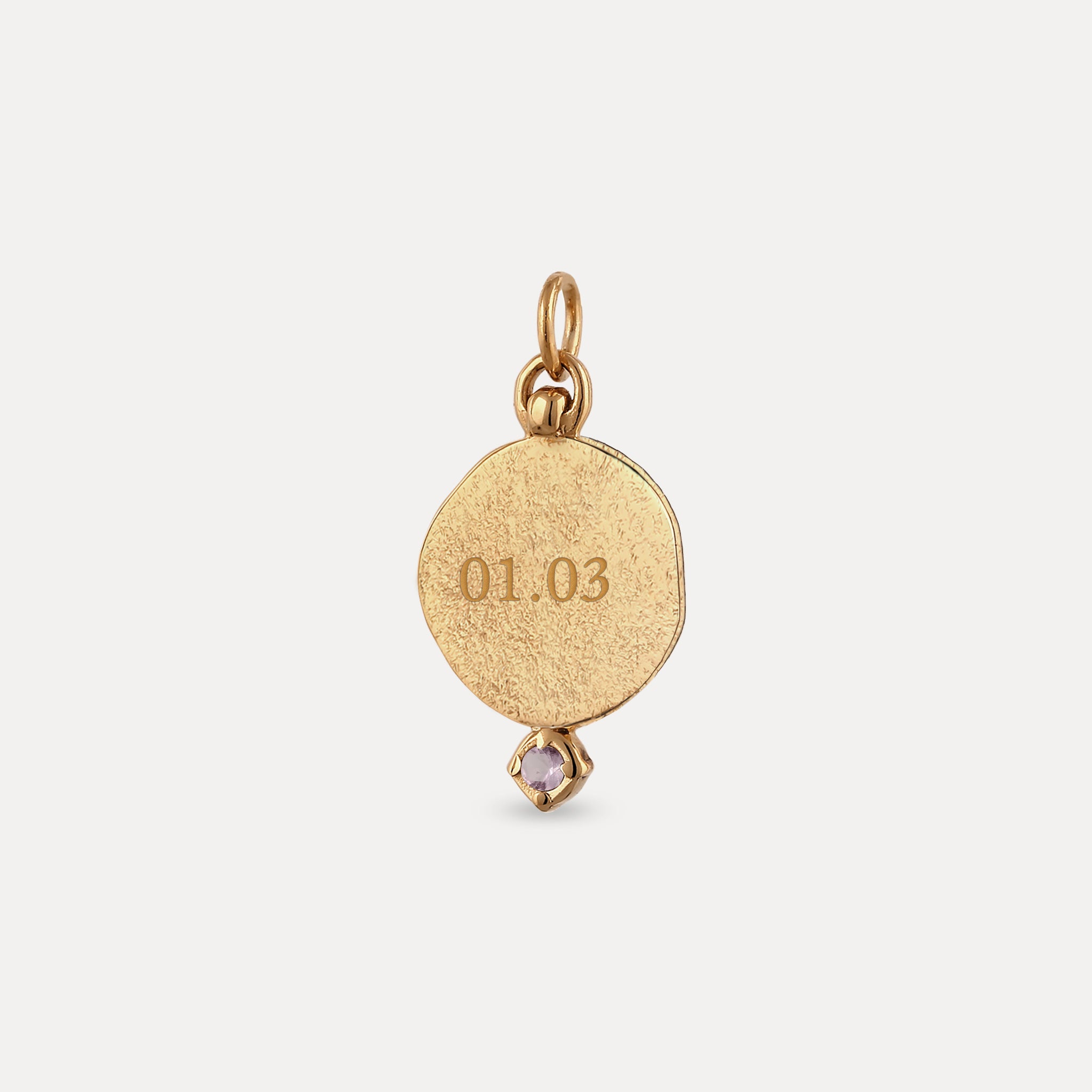 Amethyst Engravable Fluid Medallion Anhänger – Matt