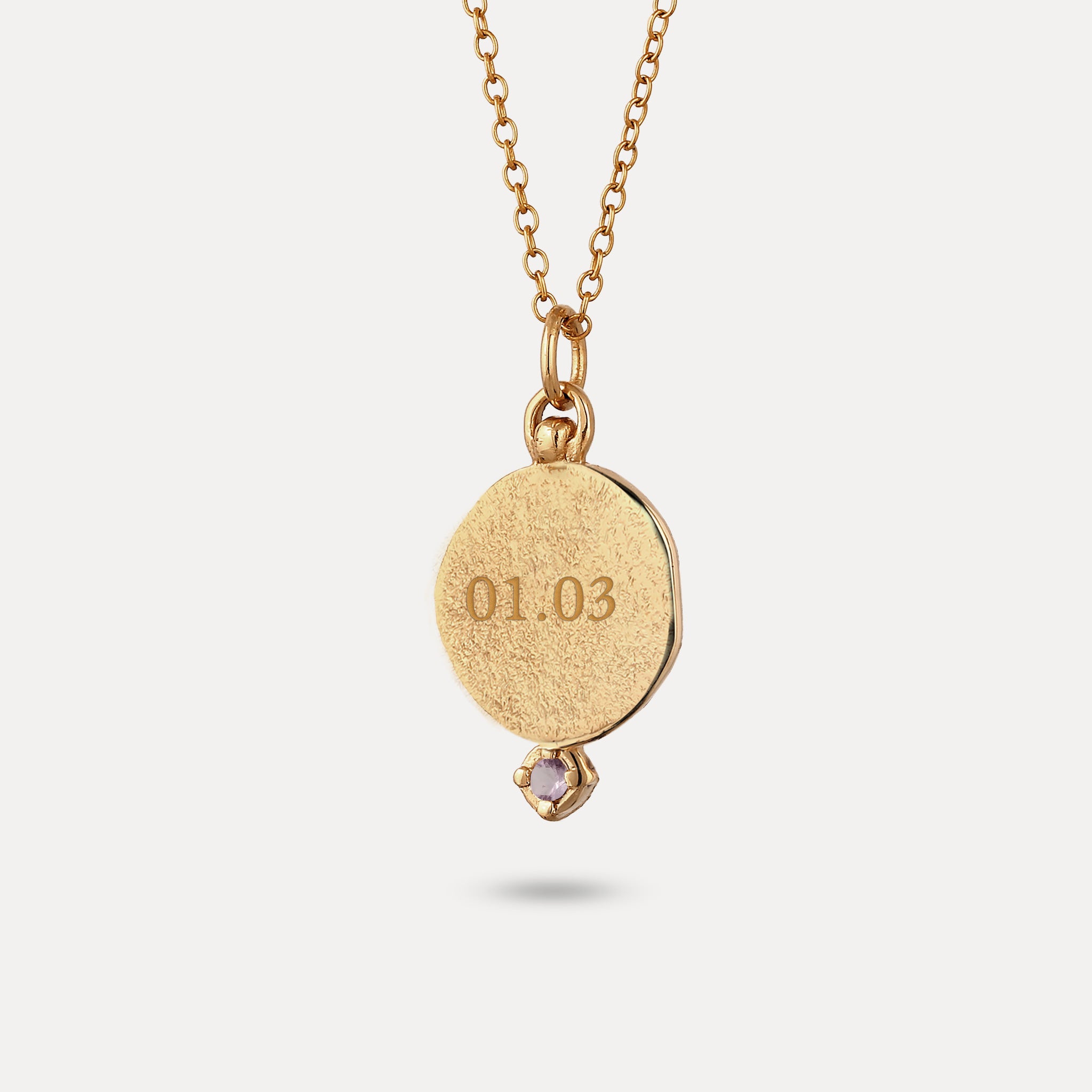 Amethyst Engravable Fluid Medallion Anhänger – Matt