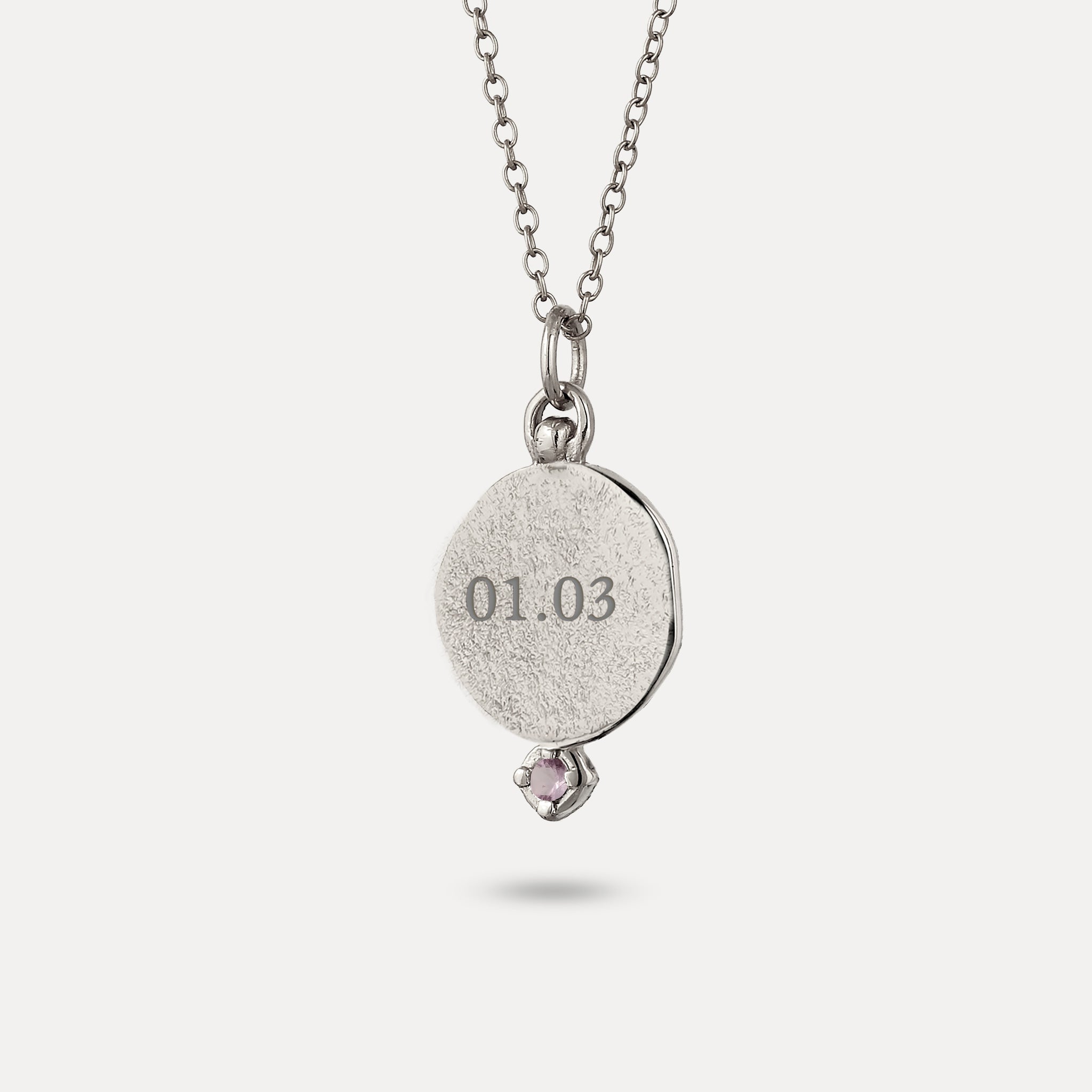 Amethyst Engravable Fluid Medallion Anhänger – Matt