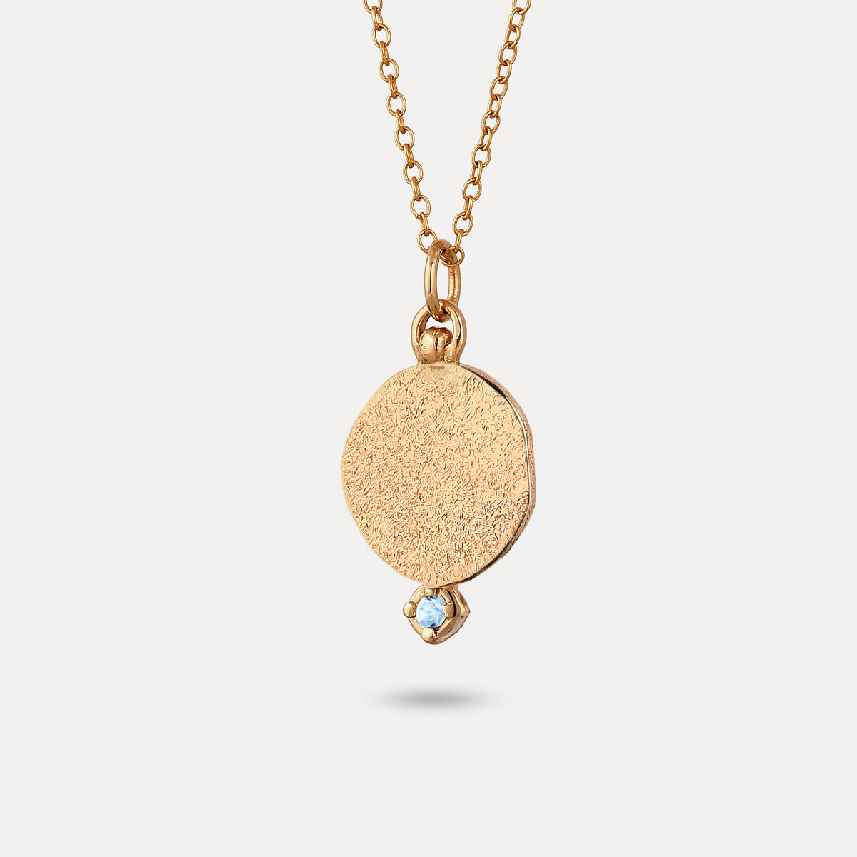 Aquamarin Fluid Medaillon Anhänger - Antique | 585 Gold