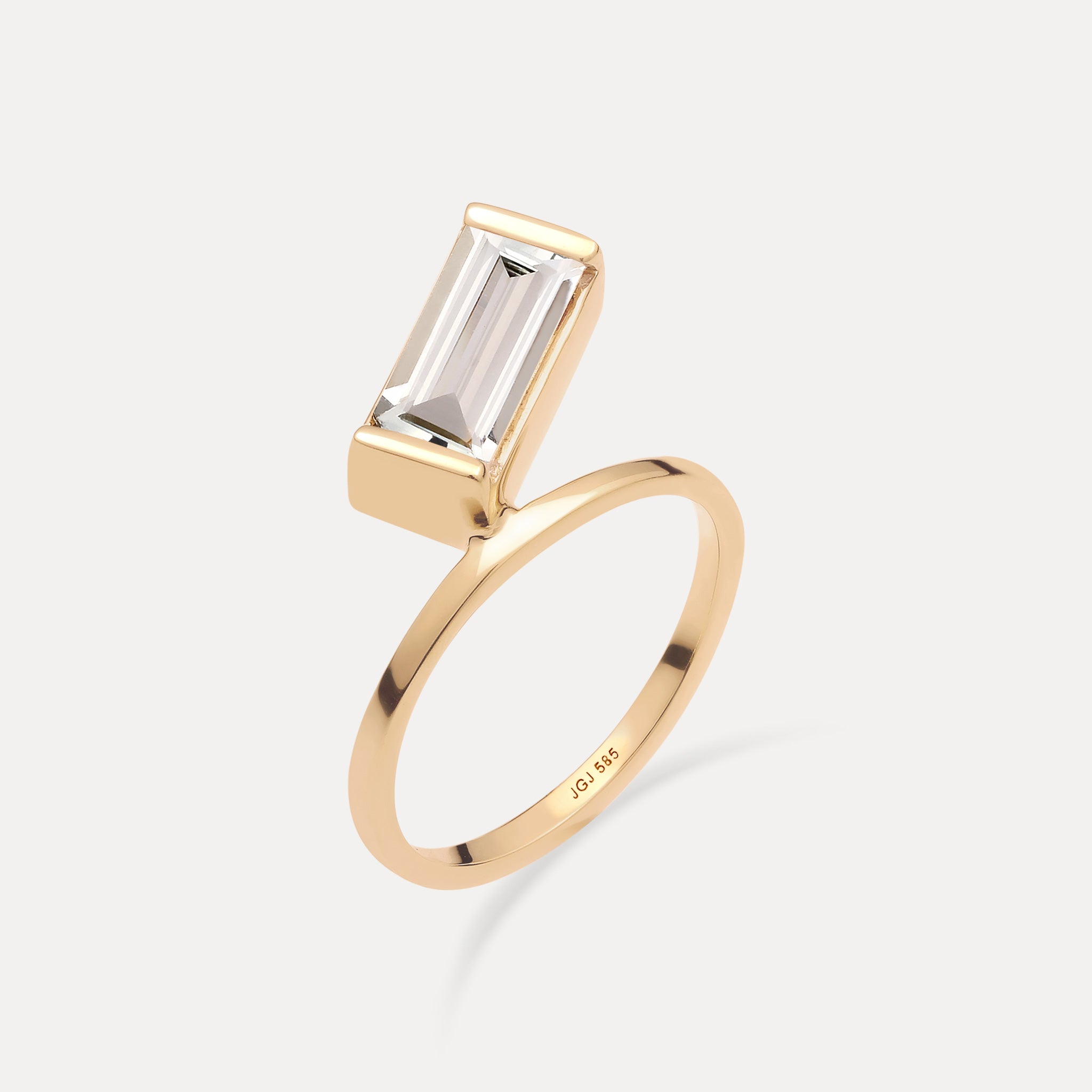 Beryll Balance Baguette Ring | 585 Gold
