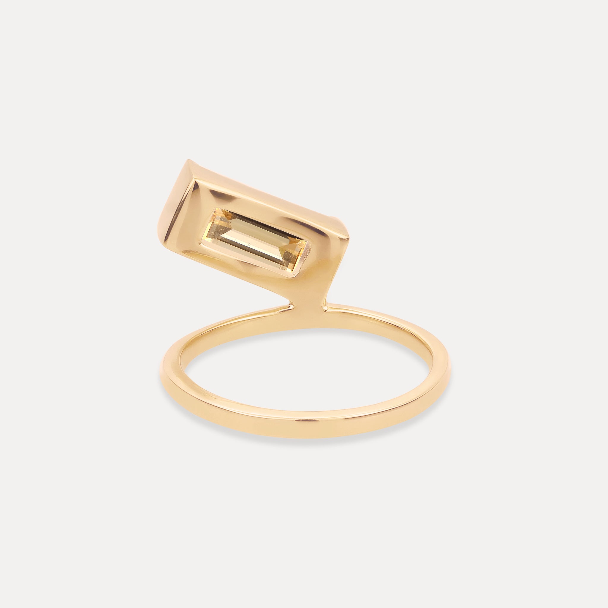 Citrin Balance Baguette Ring | 585 Gold