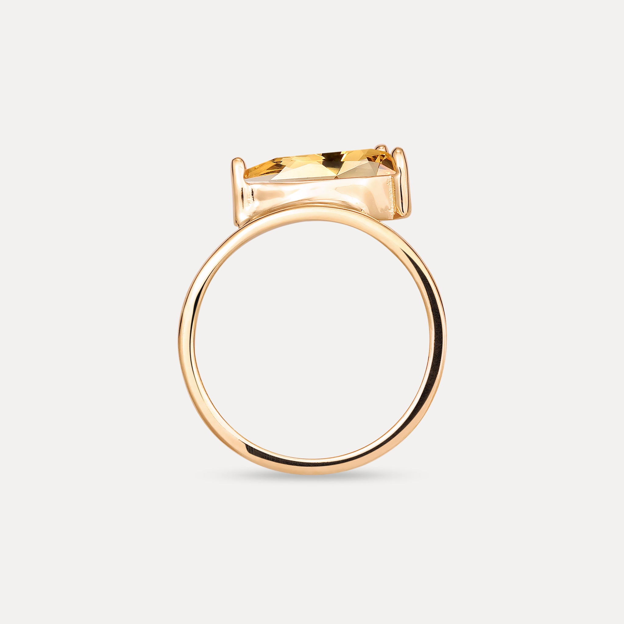 Citrin Balance Drop Ring | 585 Gold