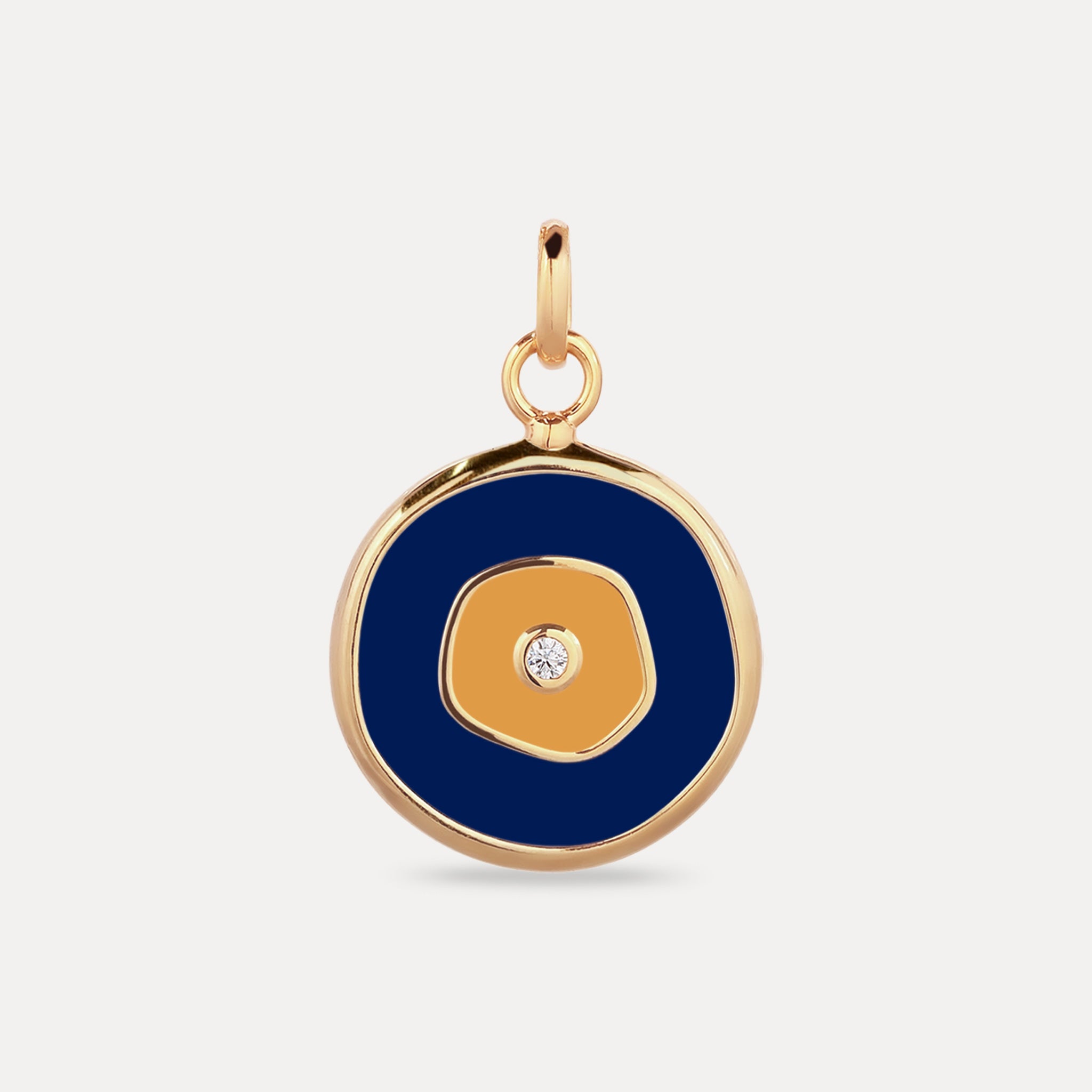 Weißer Saphir Evil Eye Anhänger Dunkelblau