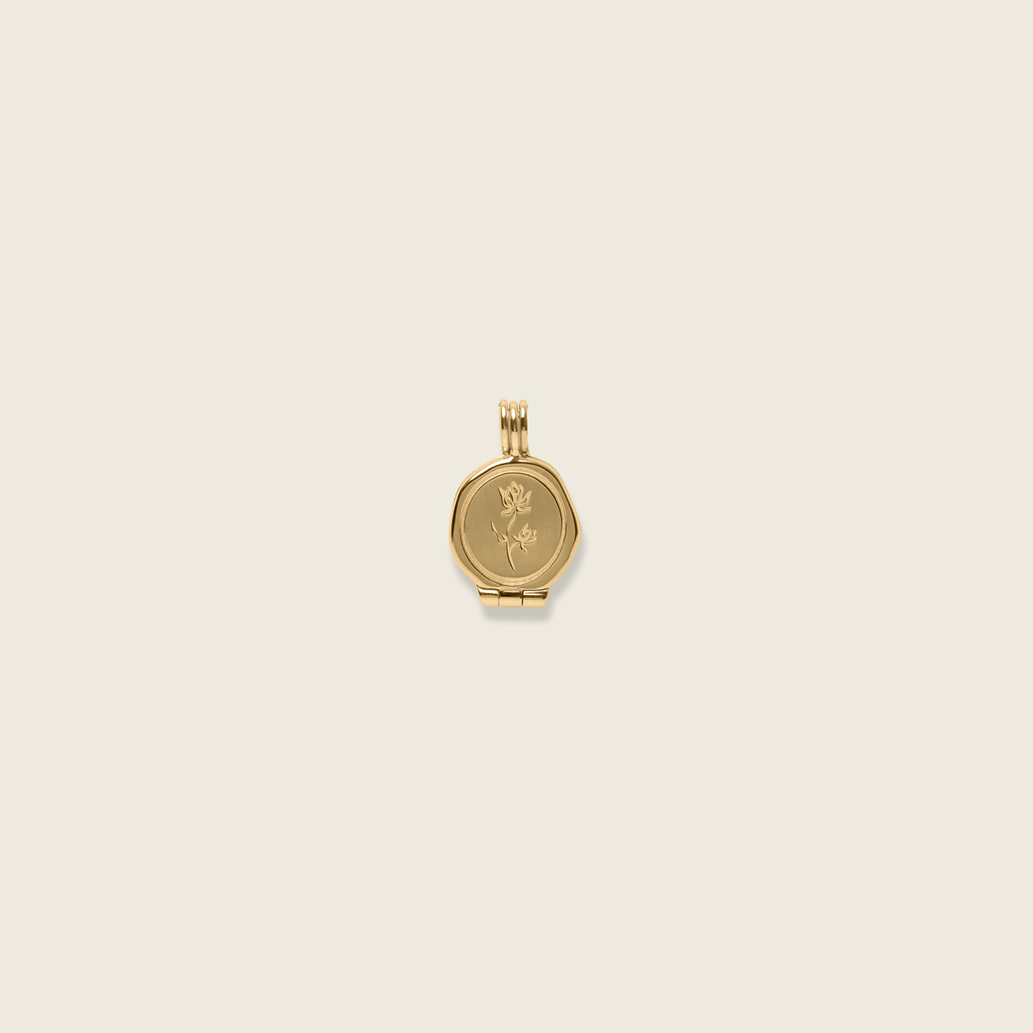 Floral Seal Medaillon Anhänger | 585 Gold