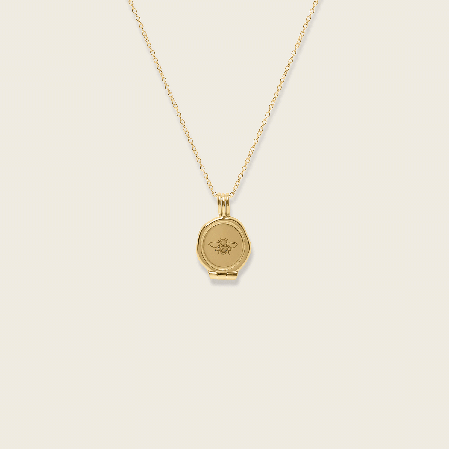Honey Bee Seal Medaillon Kette | 585 Gold